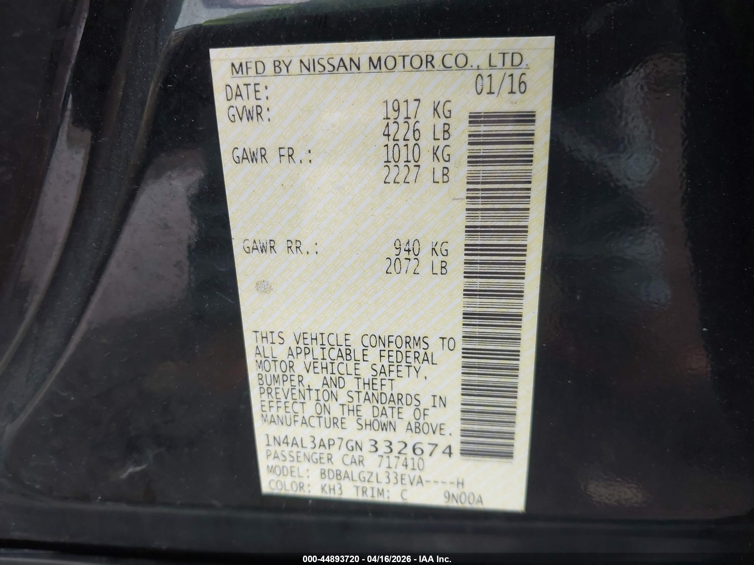 NISSAN ALTIMA image 9