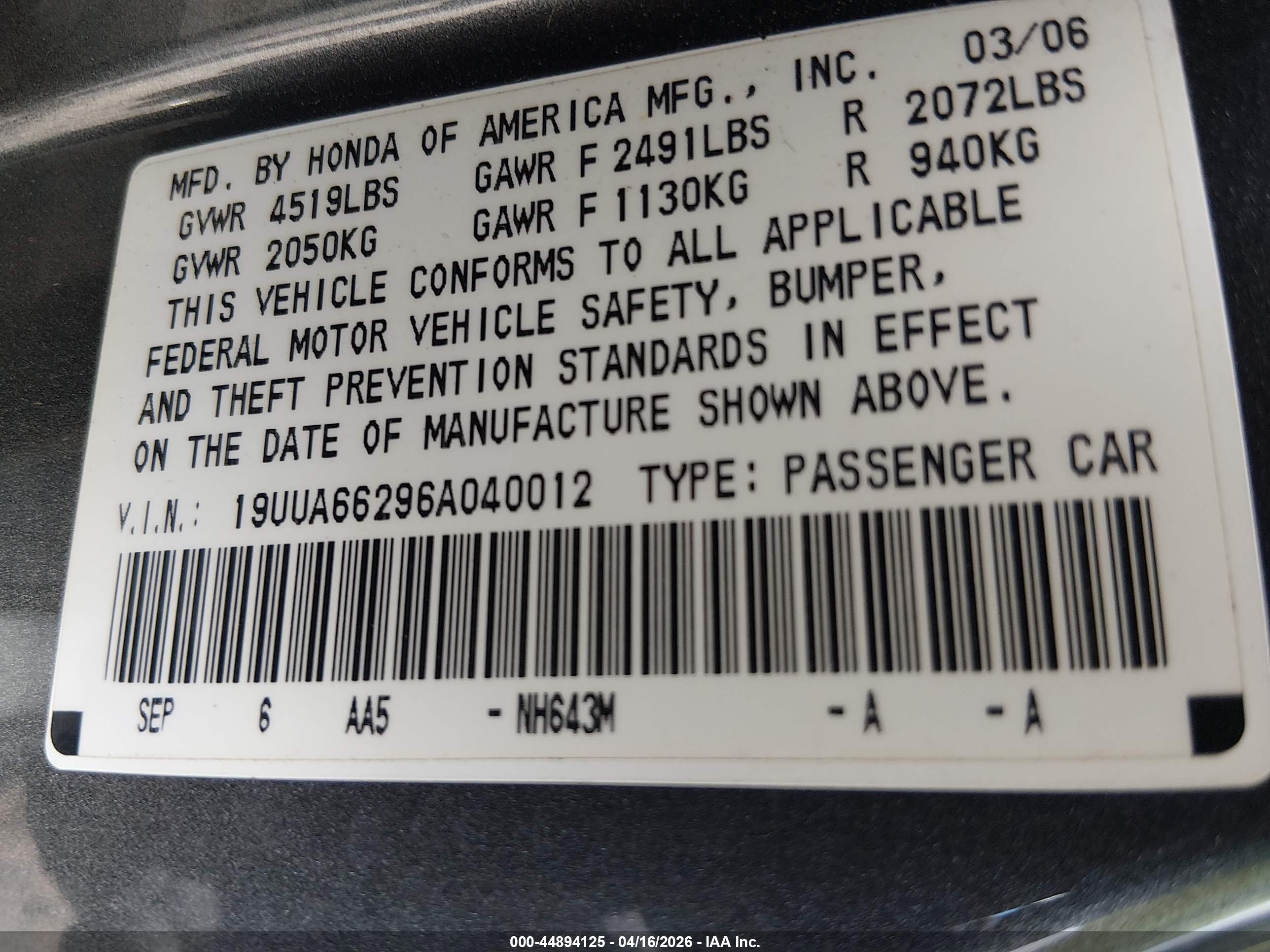 ACURA TL image 9