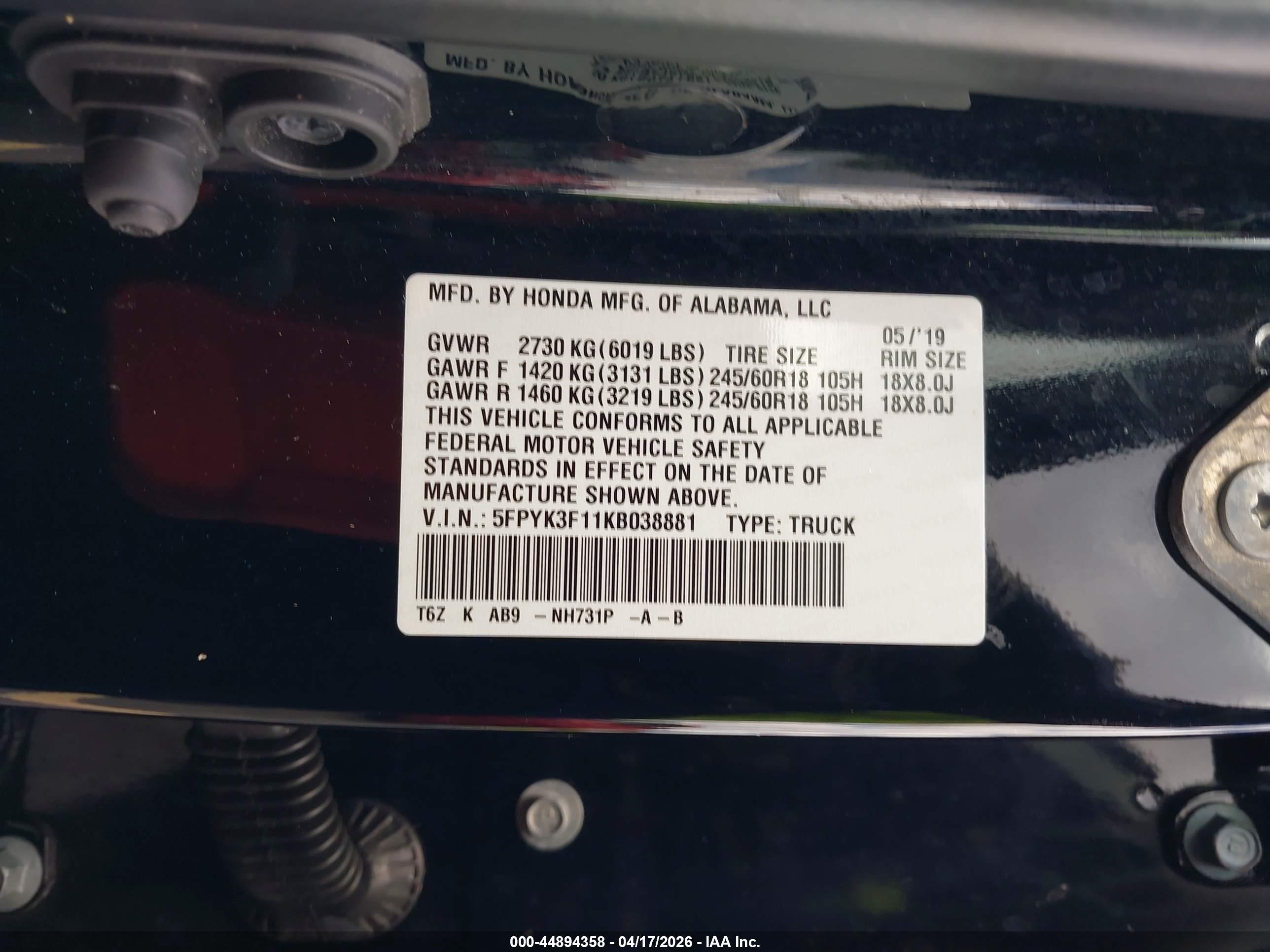 HONDA RIDGELINE image 9