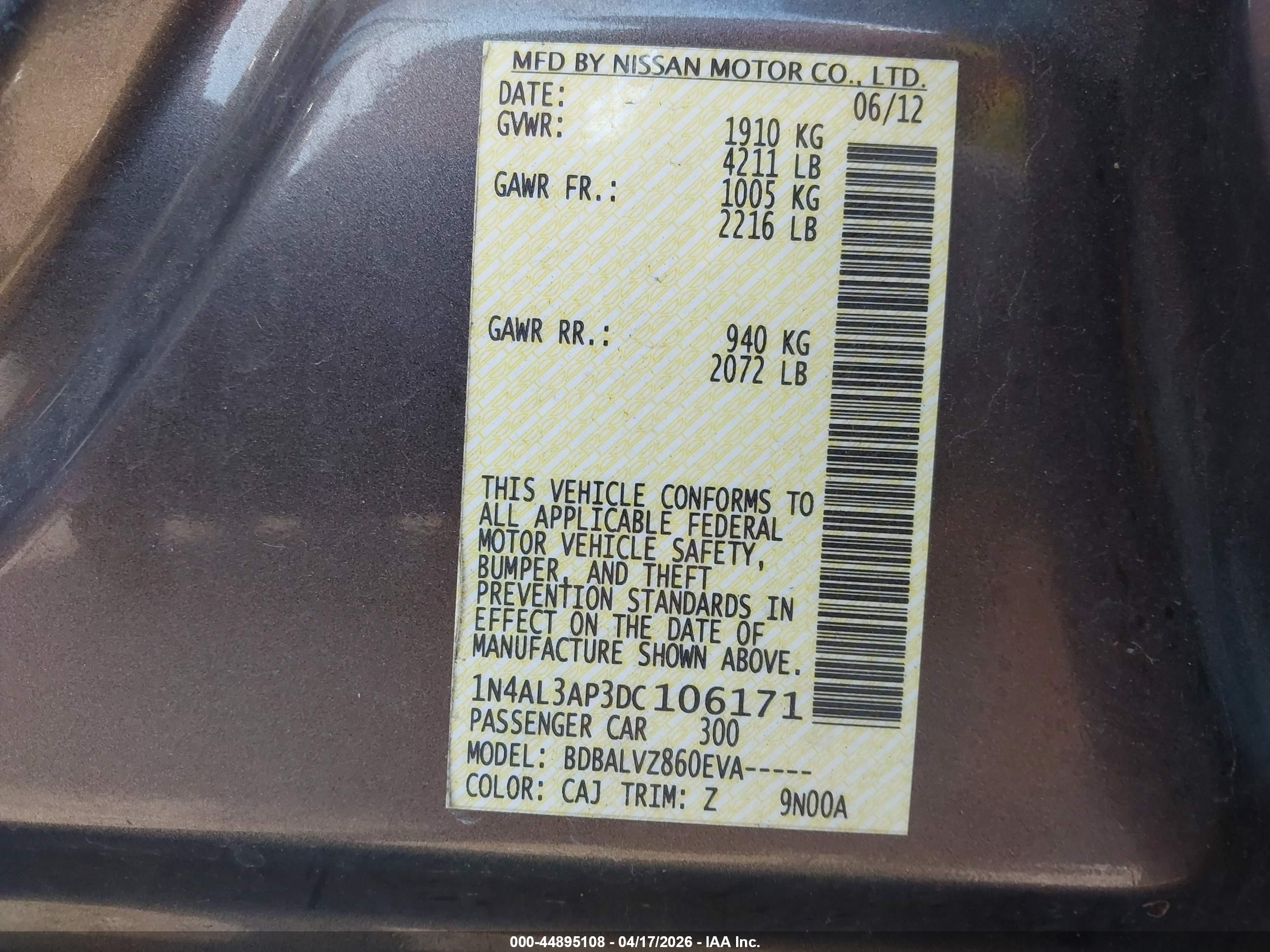 NISSAN ALTIMA image 9