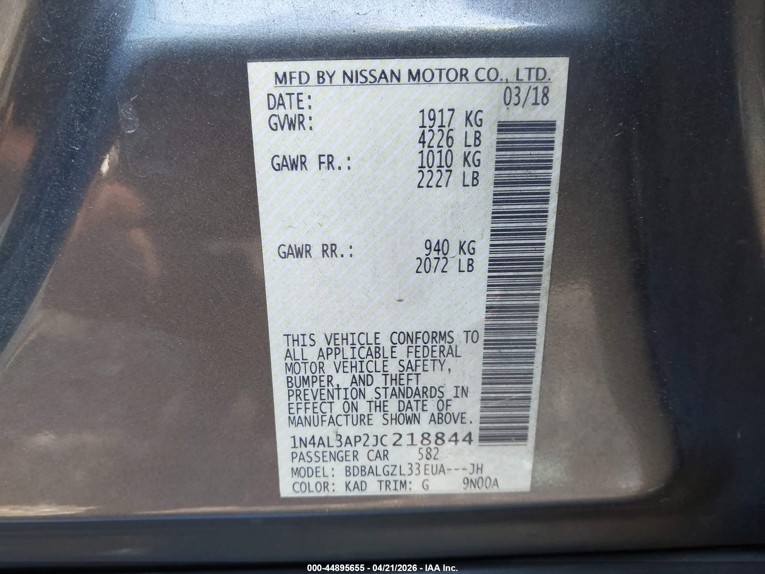 NISSAN ALTIMA image 9