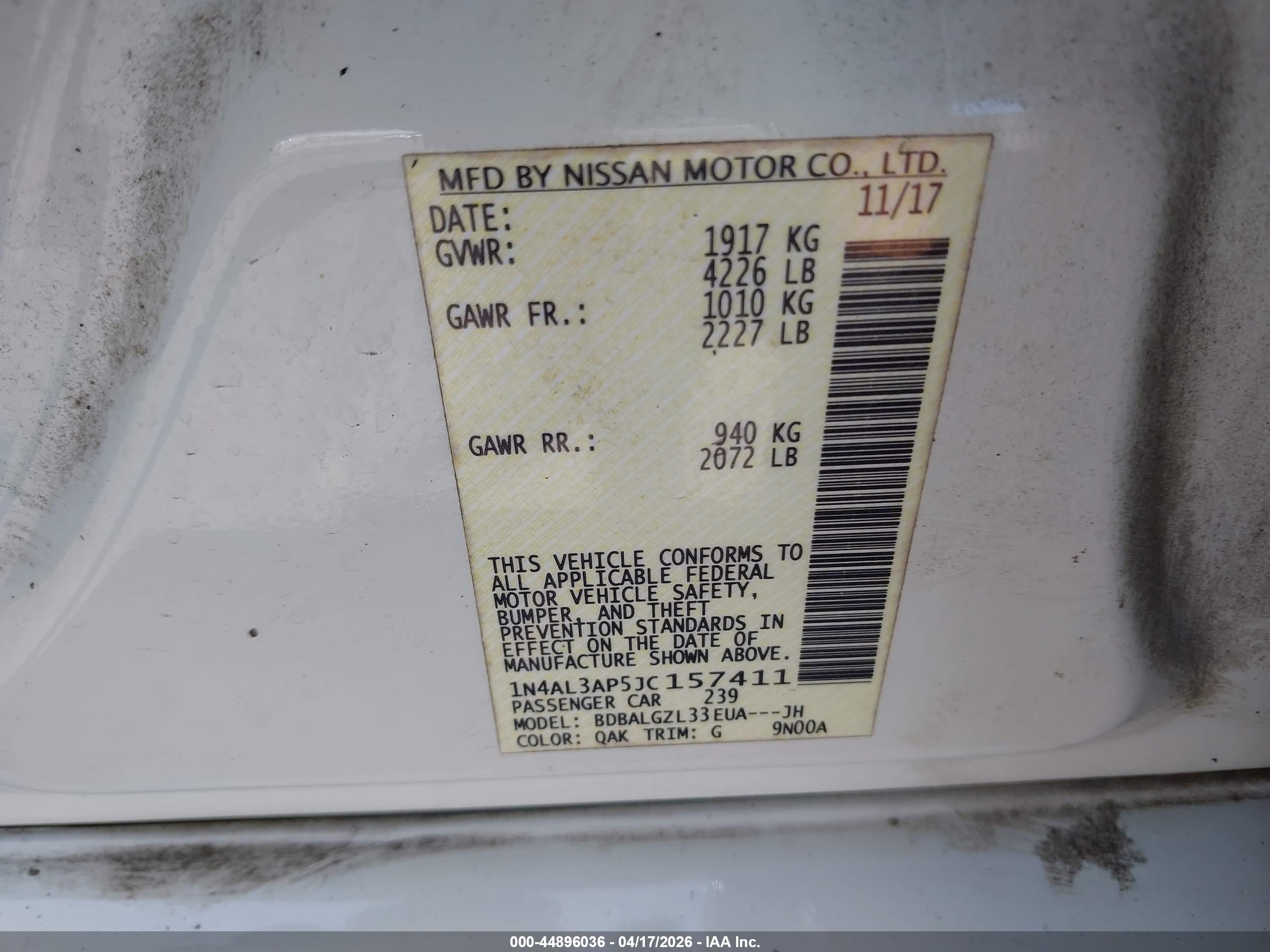 NISSAN ALTIMA image 9
