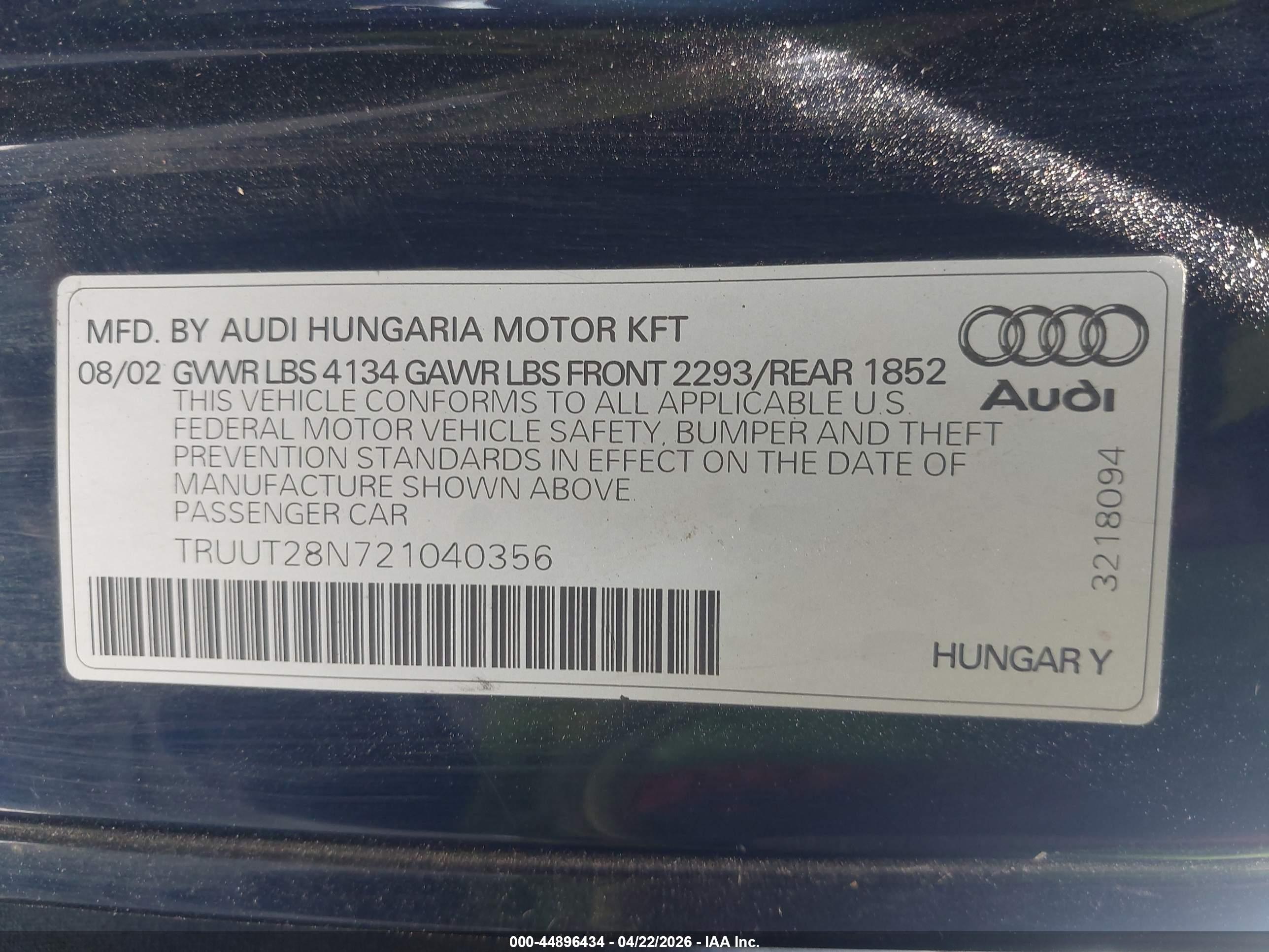 AUDI TT image 9