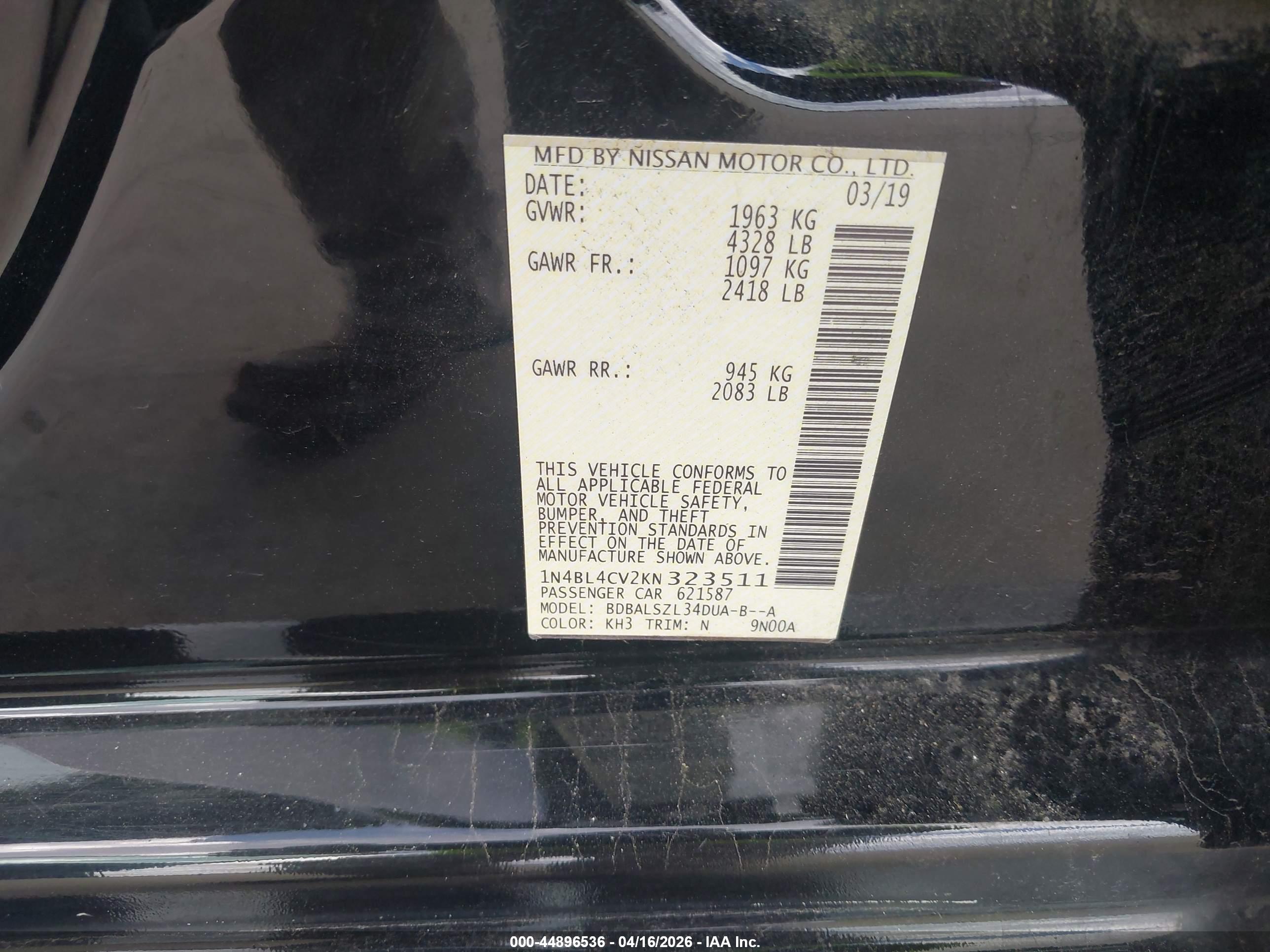 NISSAN ALTIMA image 9