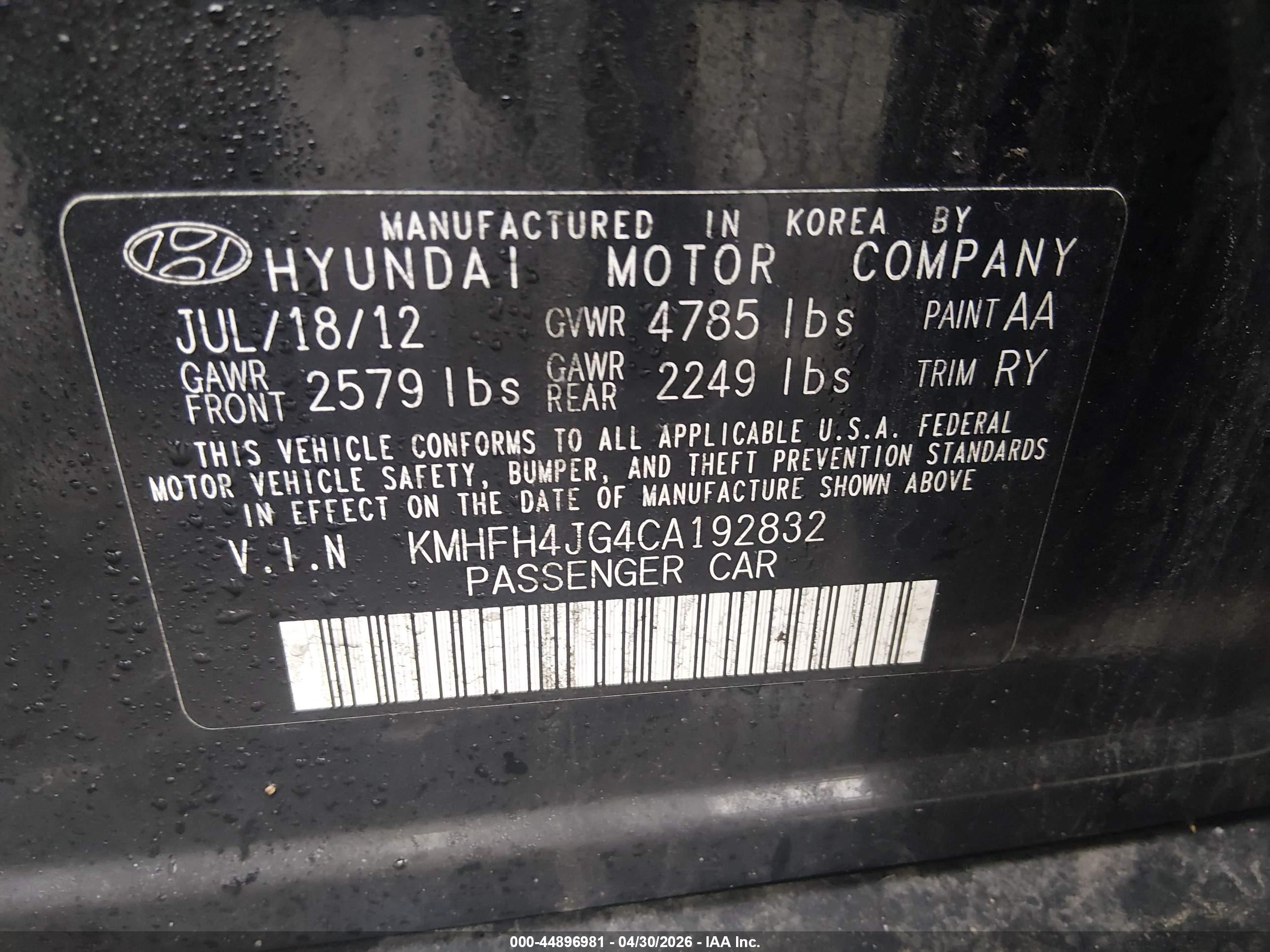 HYUNDAI AZERA image 9