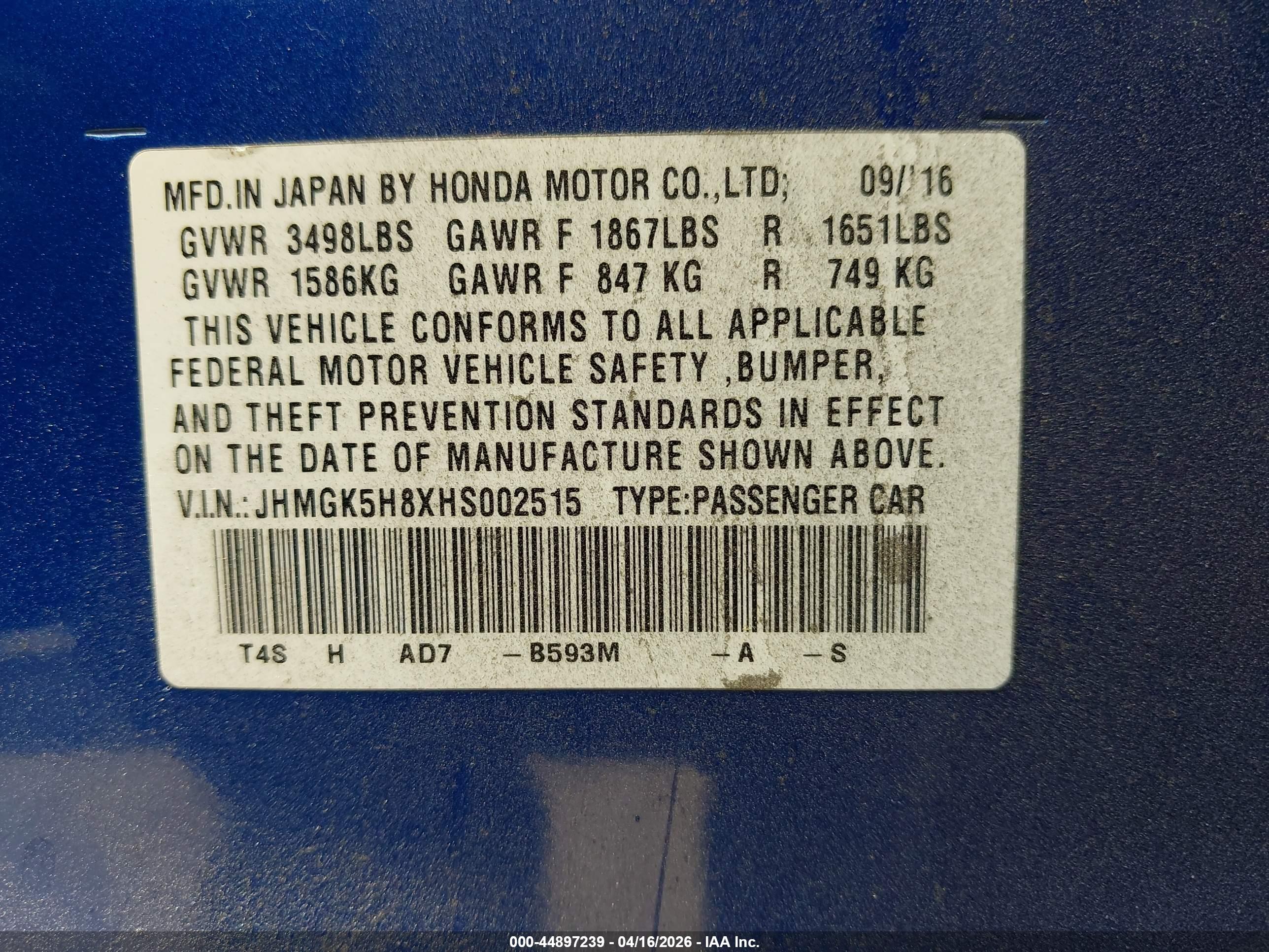 HONDA FIT image 9
