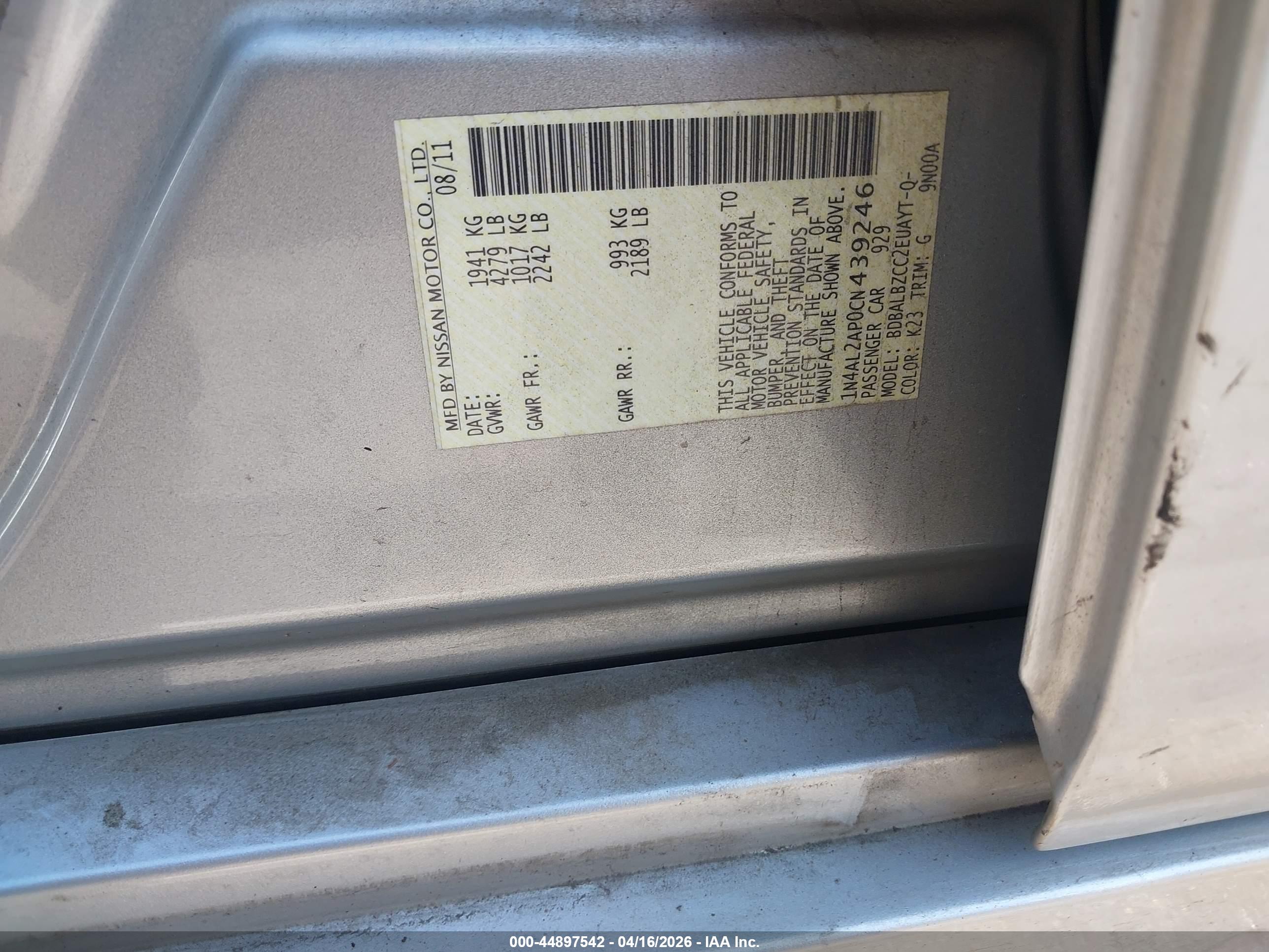 NISSAN ALTIMA image 9