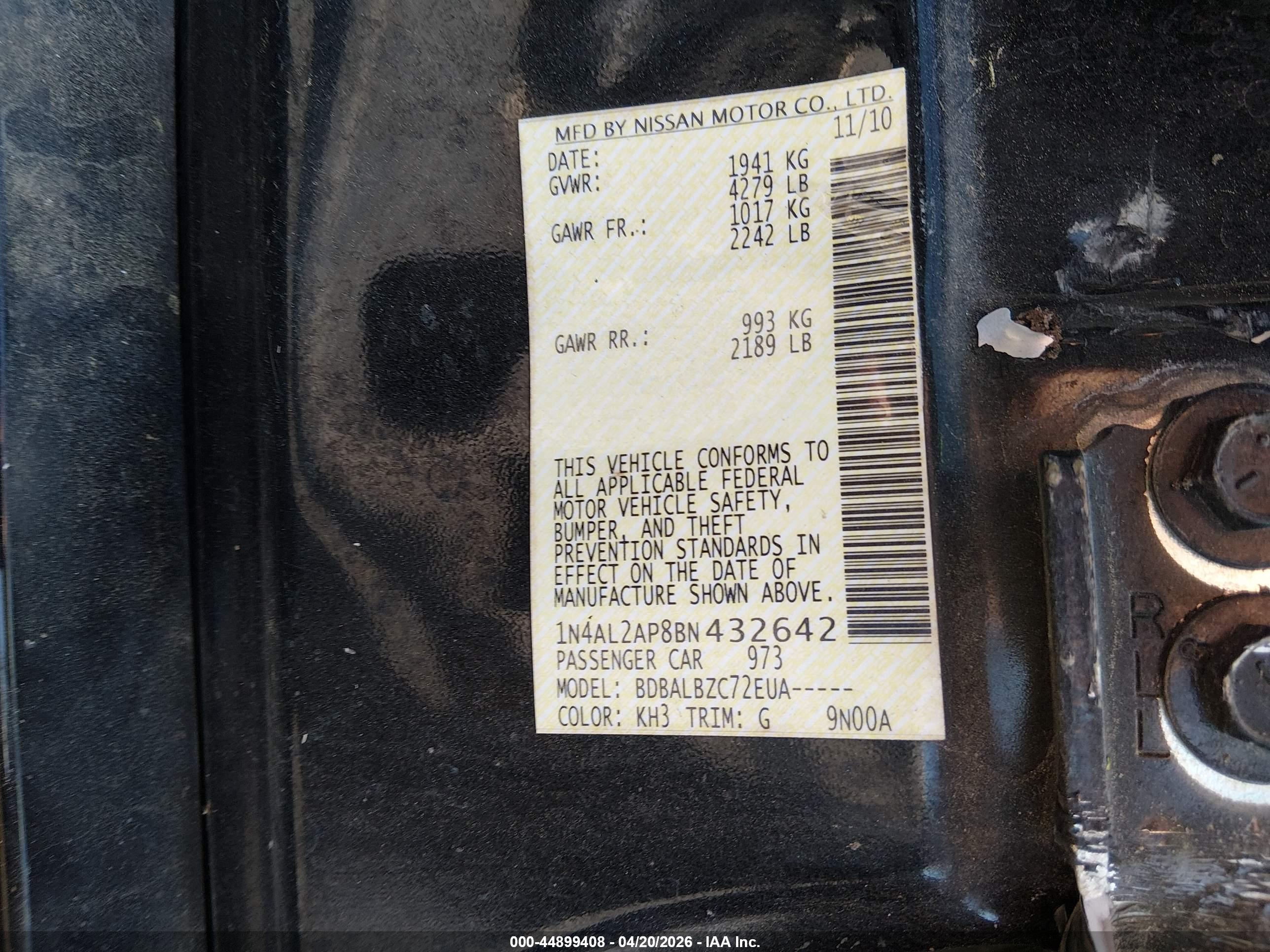 NISSAN ALTIMA image 9