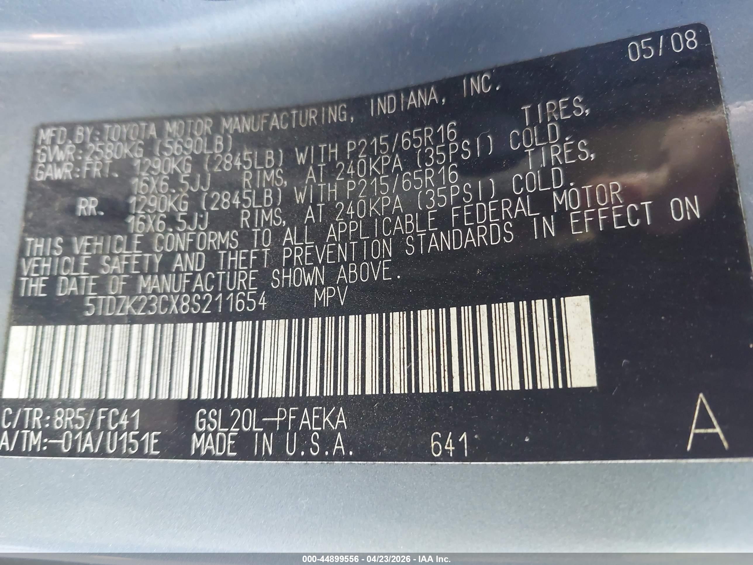 TOYOTA SIENNA image 9