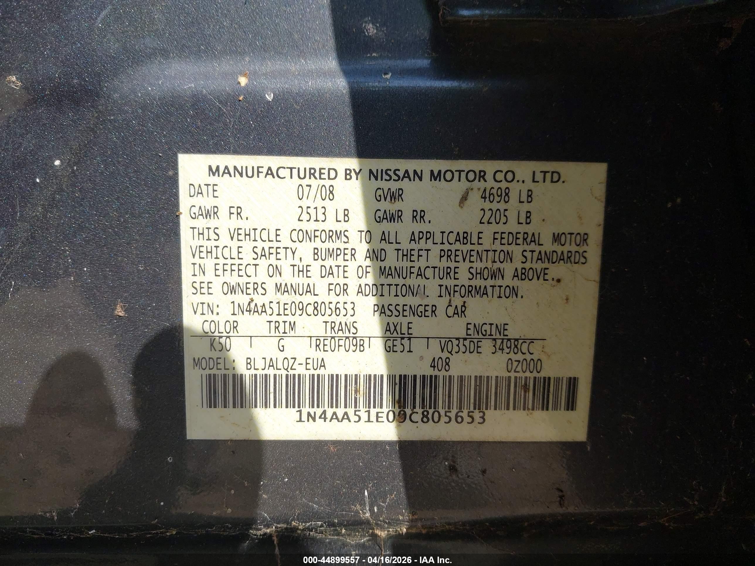 NISSAN MAXIMA image 9