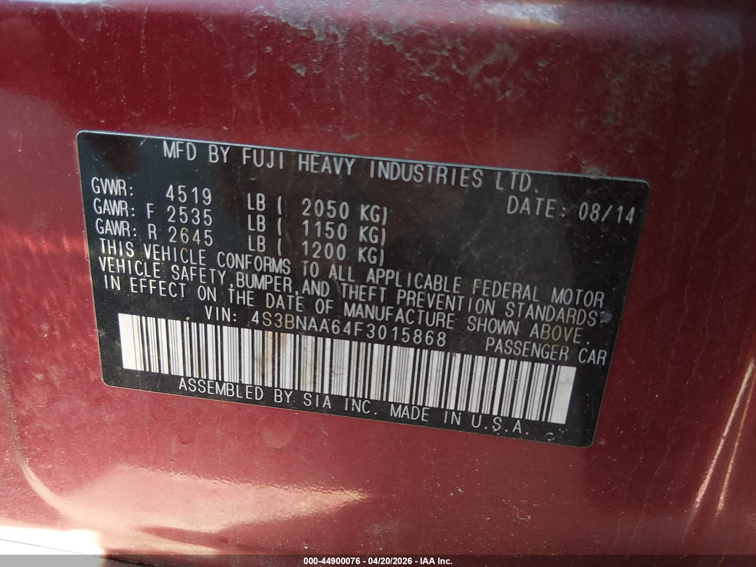 SUBARU LEGACY image 9