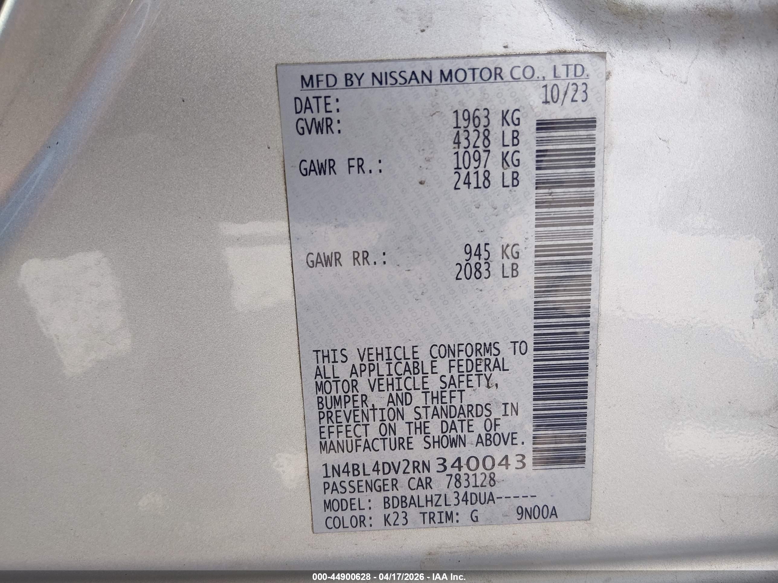 NISSAN ALTIMA image 9