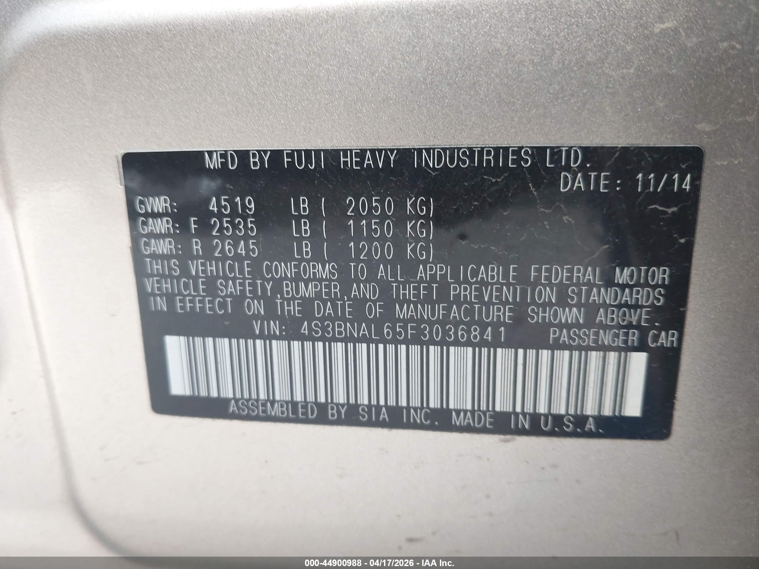 SUBARU LEGACY image 9