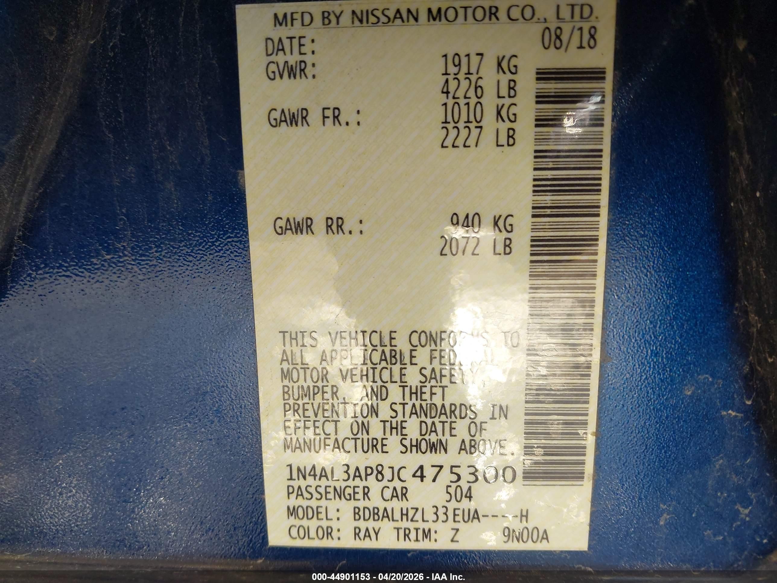 NISSAN ALTIMA image 9