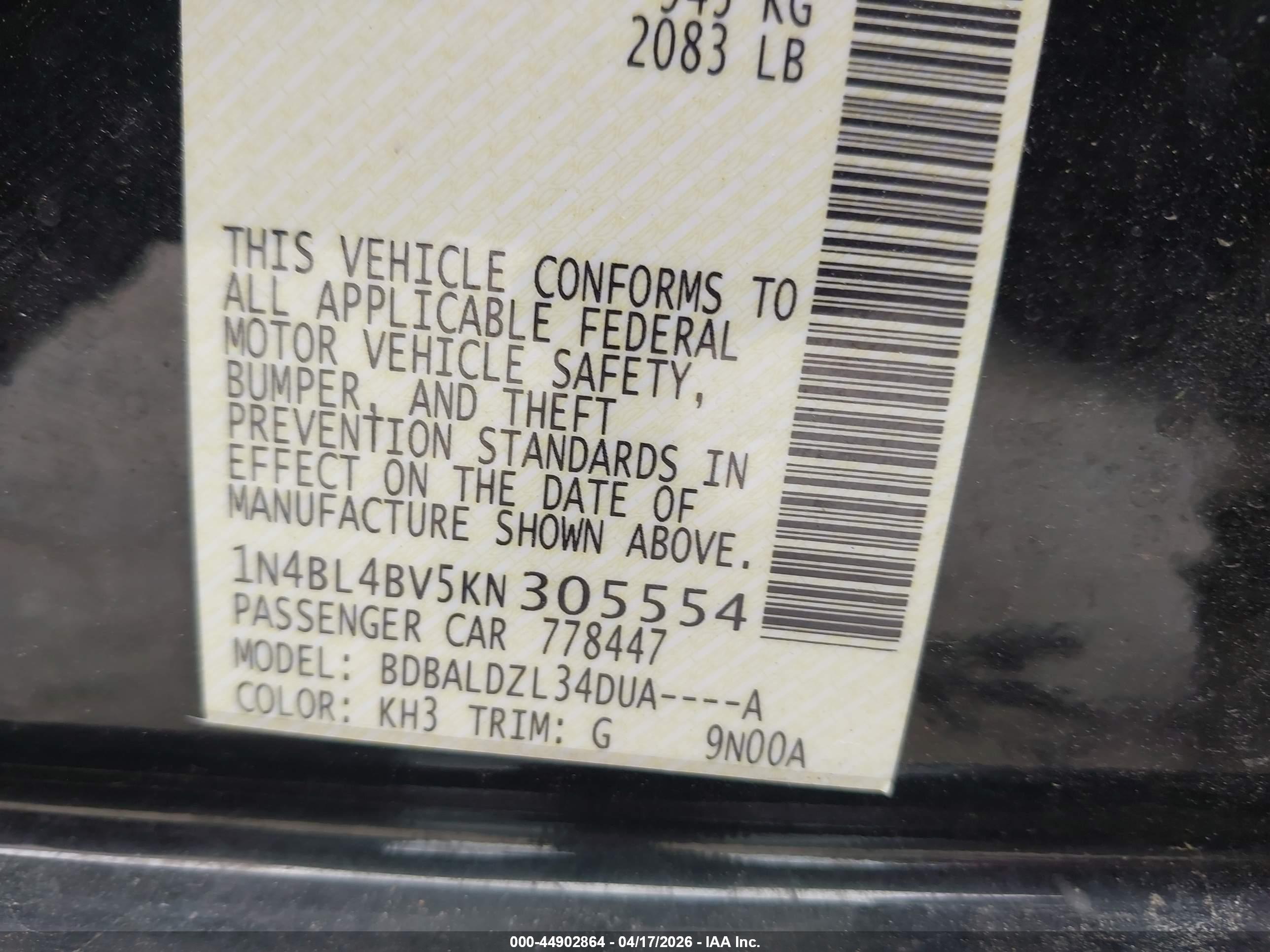 NISSAN ALTIMA image 9