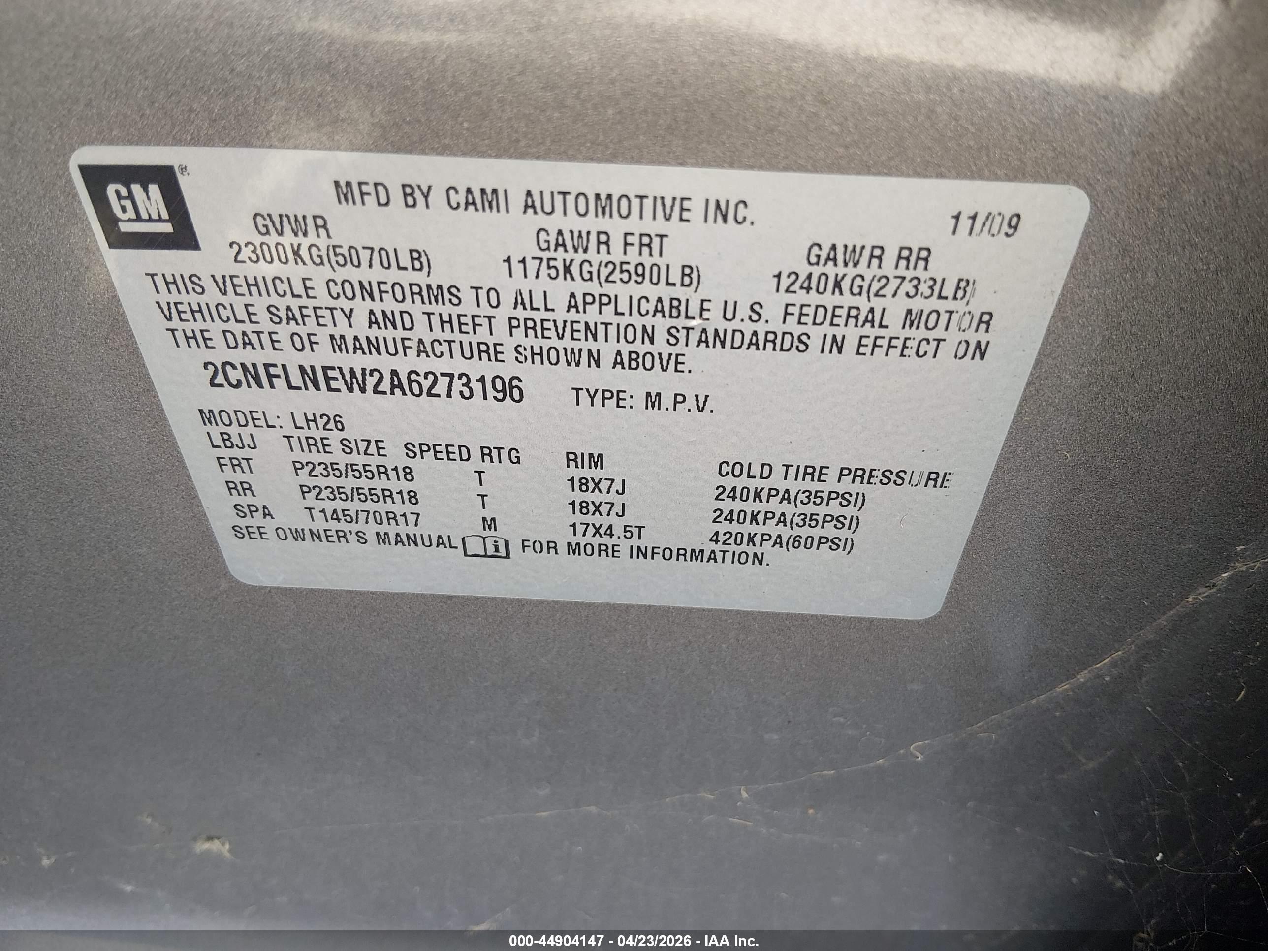CHEVROLET EQUINOX image 9