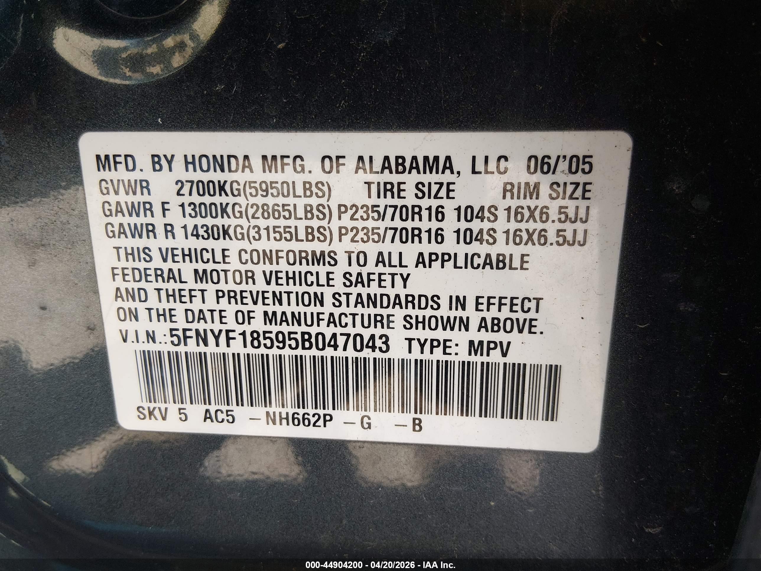 HONDA PILOT image 9