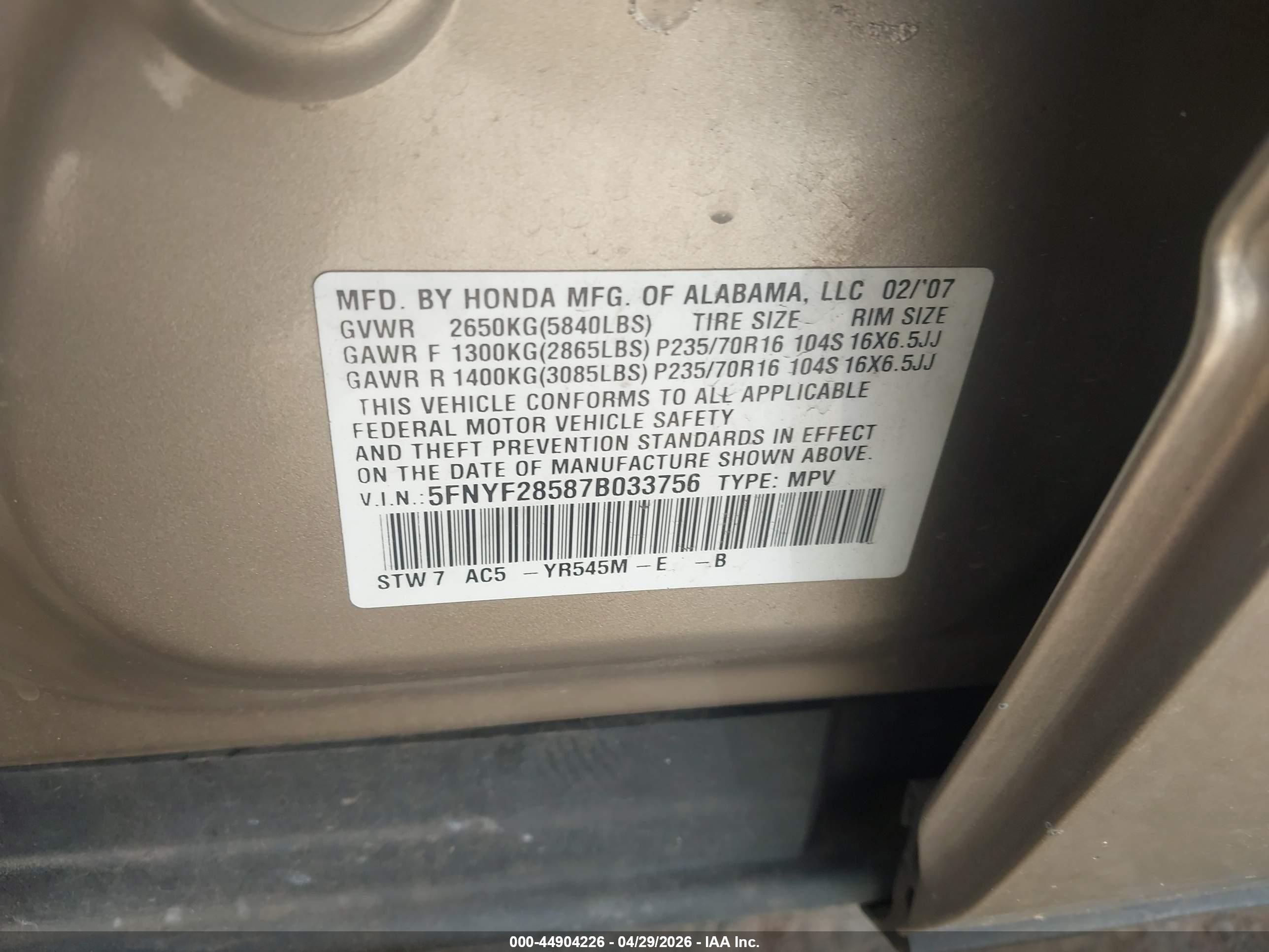 HONDA PILOT image 9