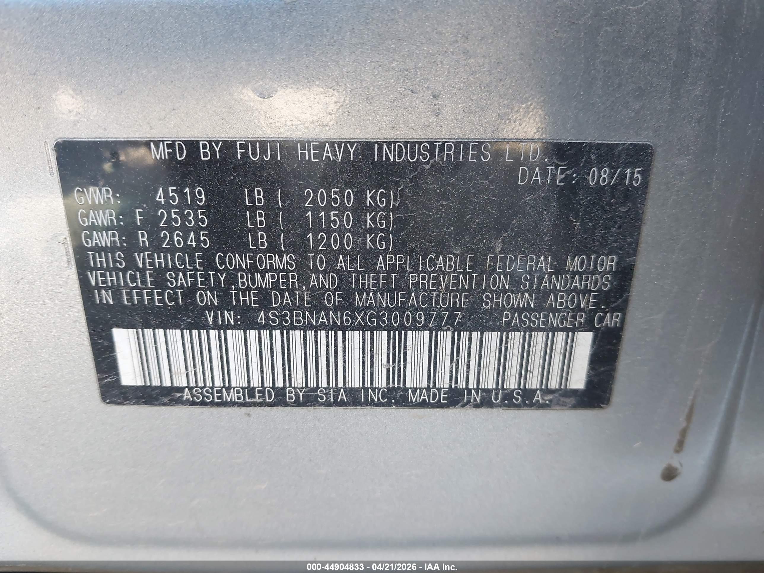 SUBARU LEGACY image 9