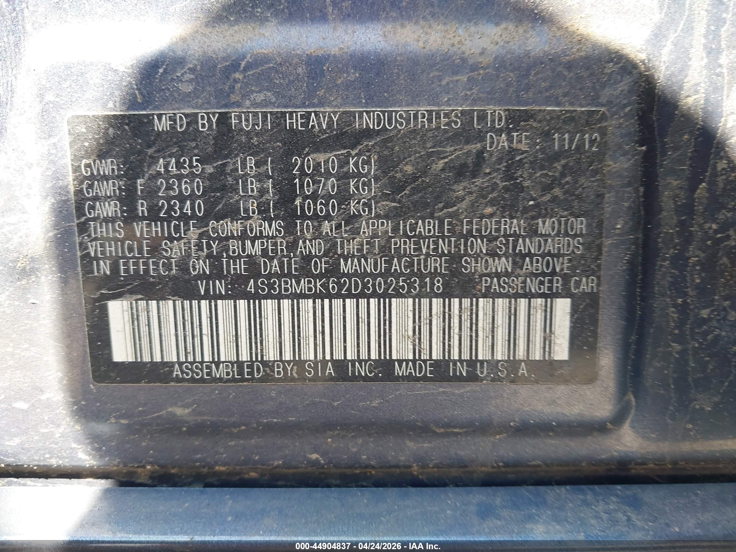 SUBARU LEGACY image 9