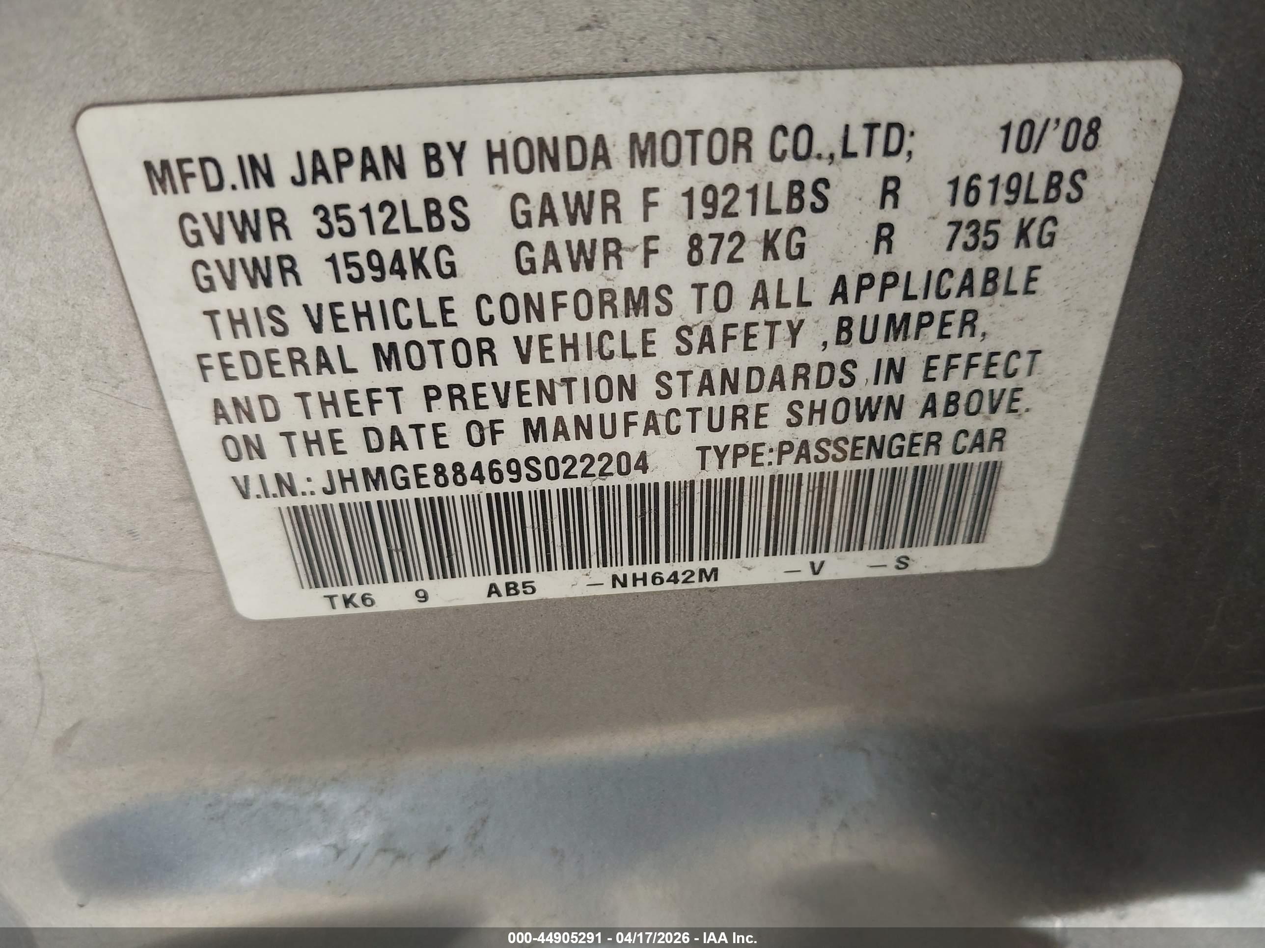 HONDA FIT image 9