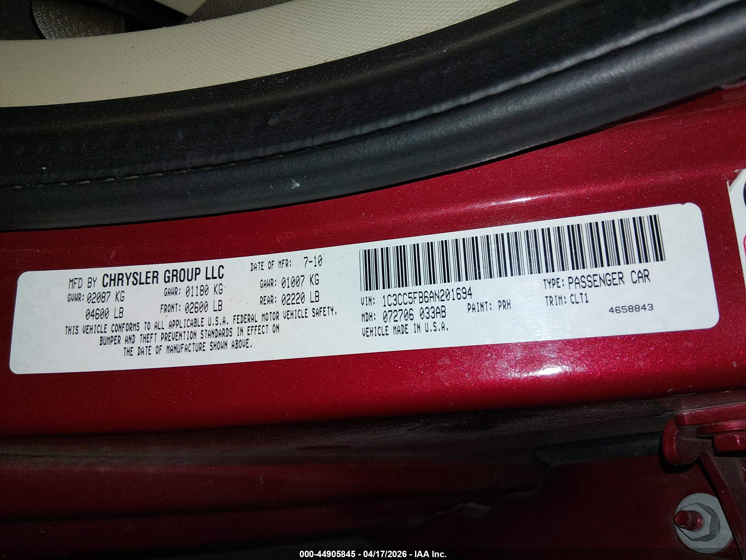 CHRYSLER SEBRING image 9