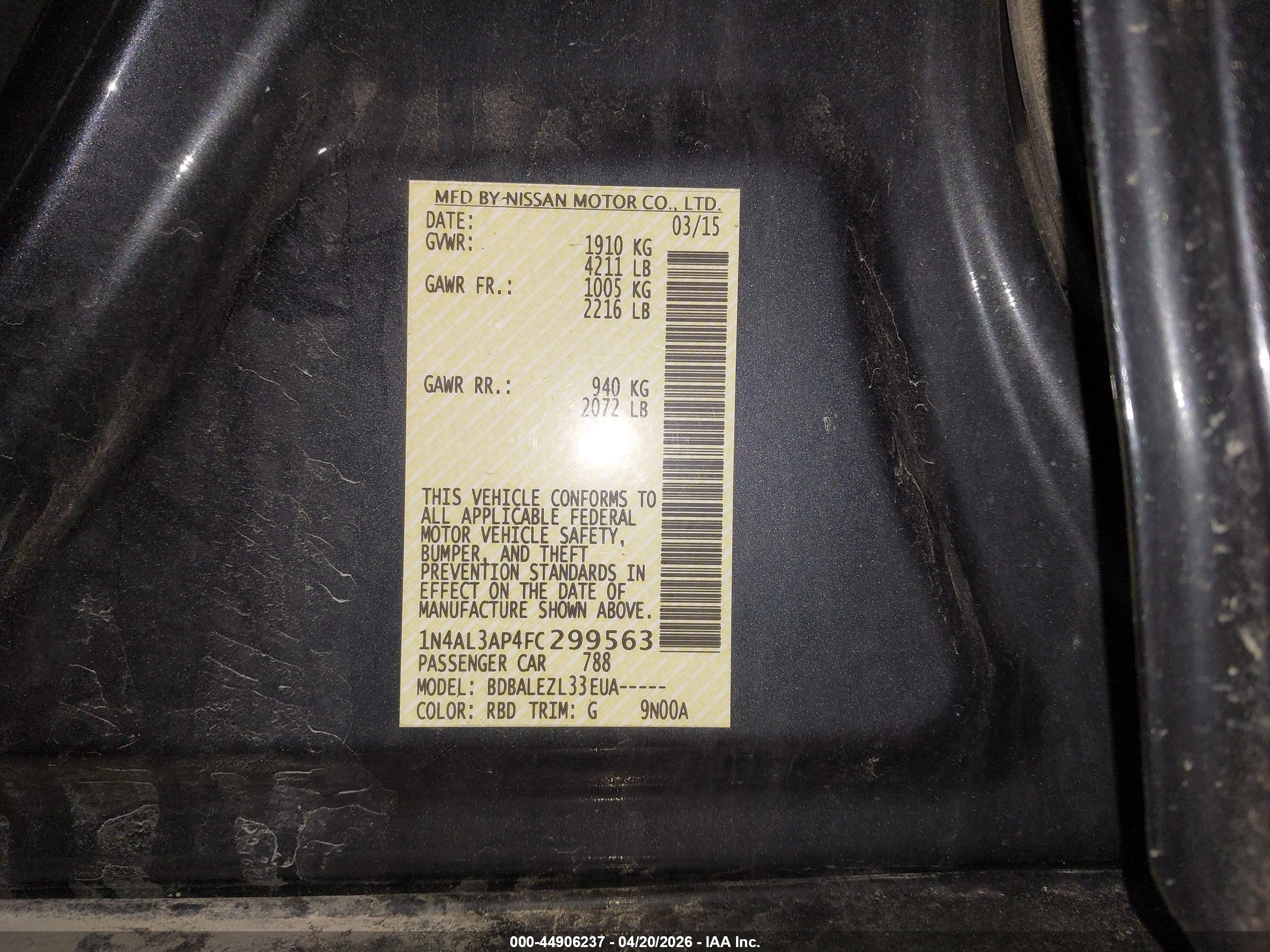 NISSAN ALTIMA image 9