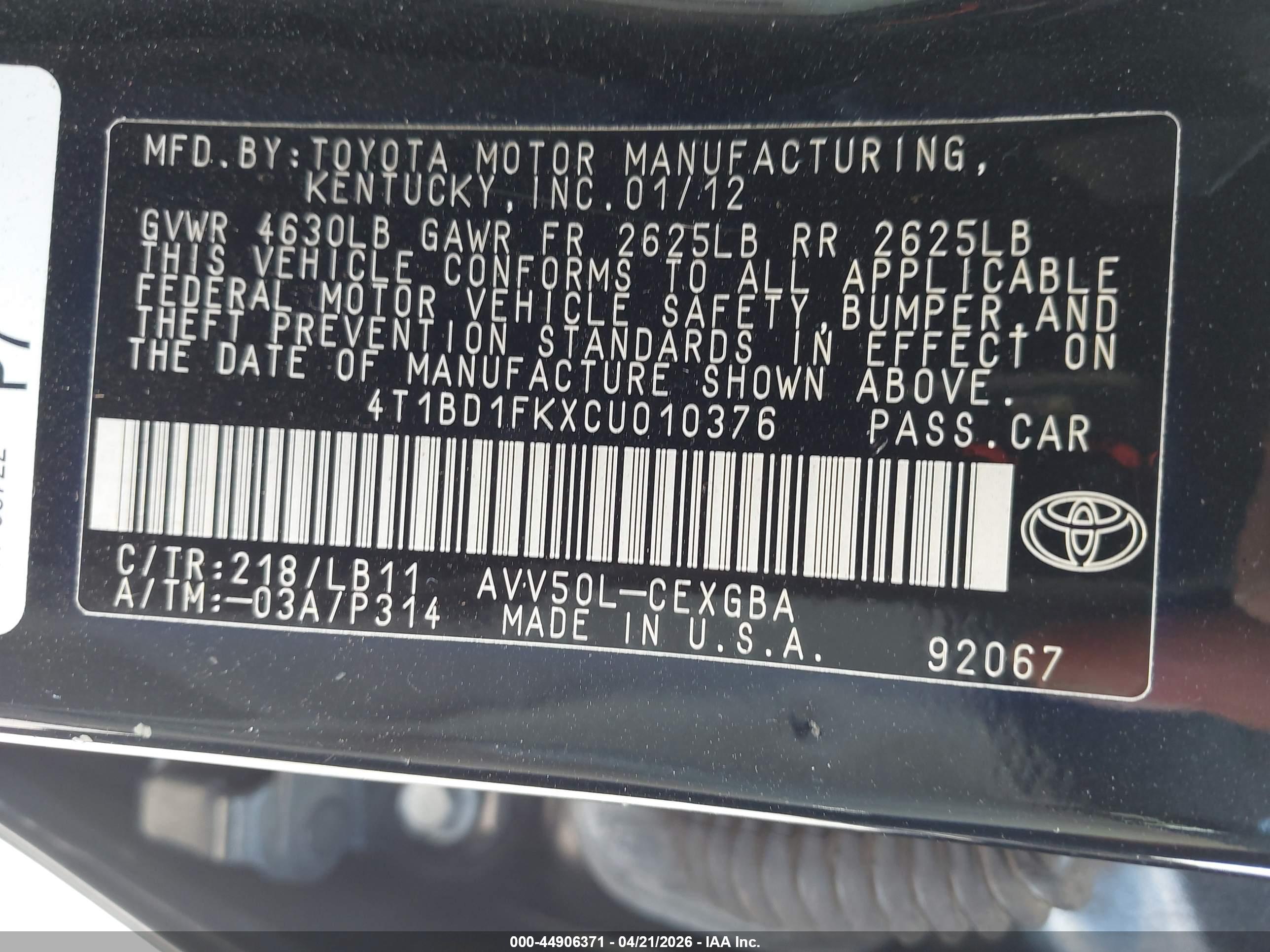 TOYOTA CAMRY image 9