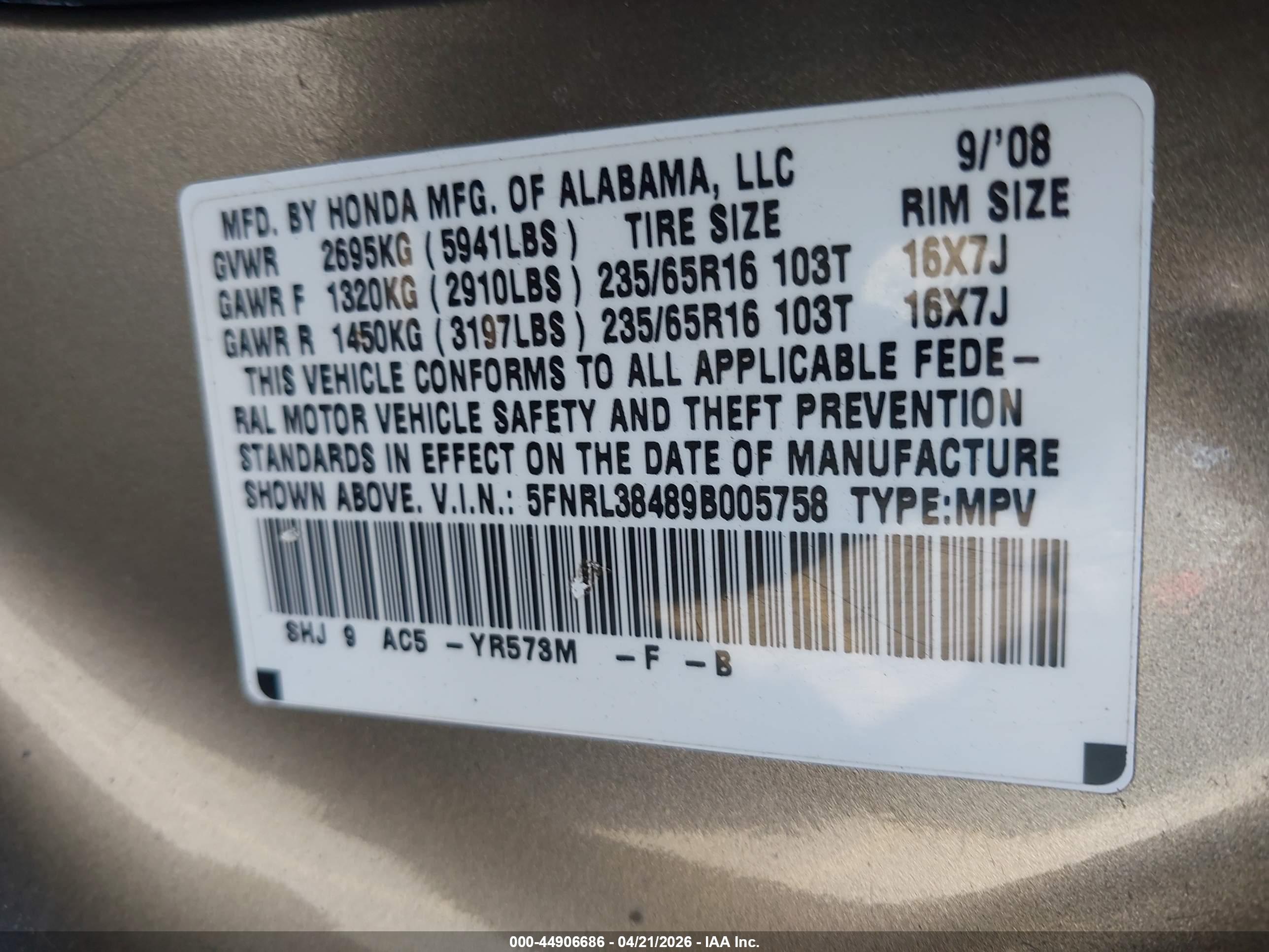 HONDA ODYSSEY image 9