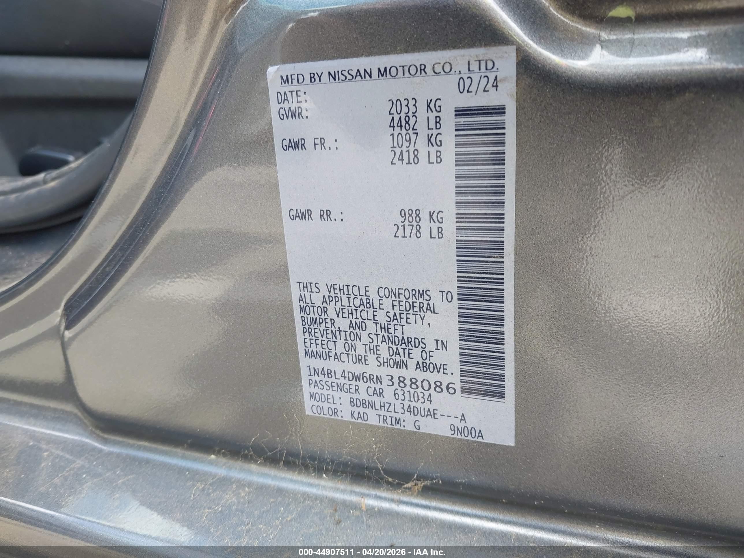 NISSAN ALTIMA image 9