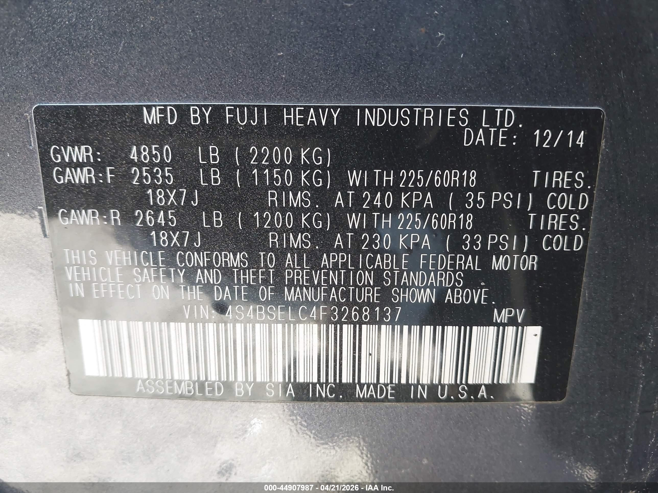 SUBARU OUTBACK image 9