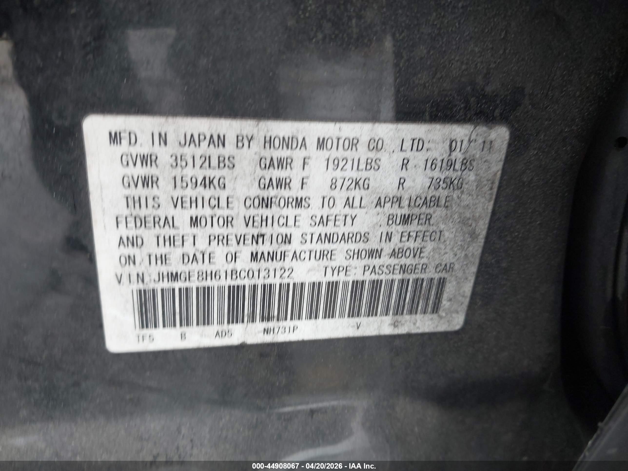 HONDA FIT image 9
