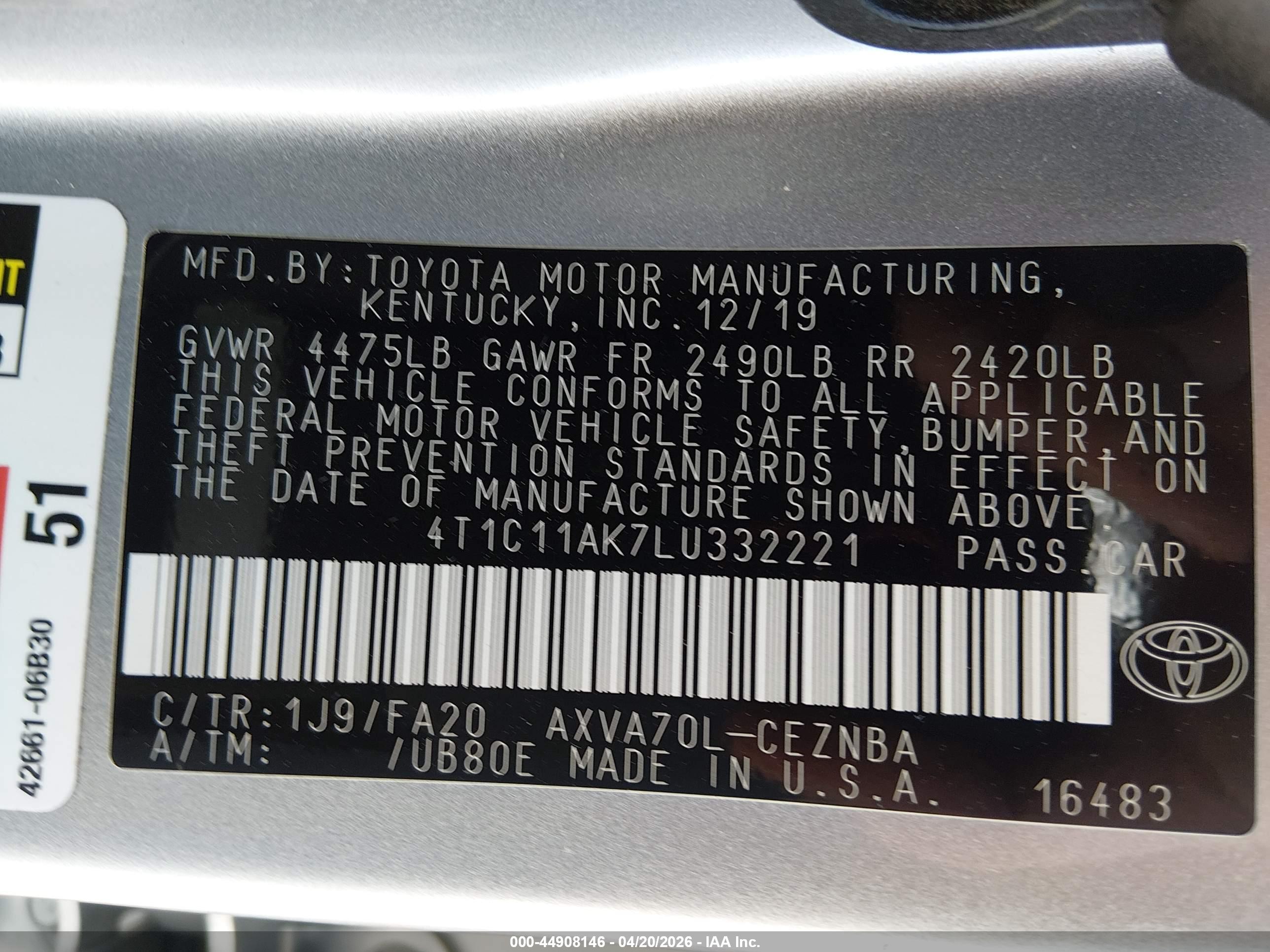 TOYOTA CAMRY image 9