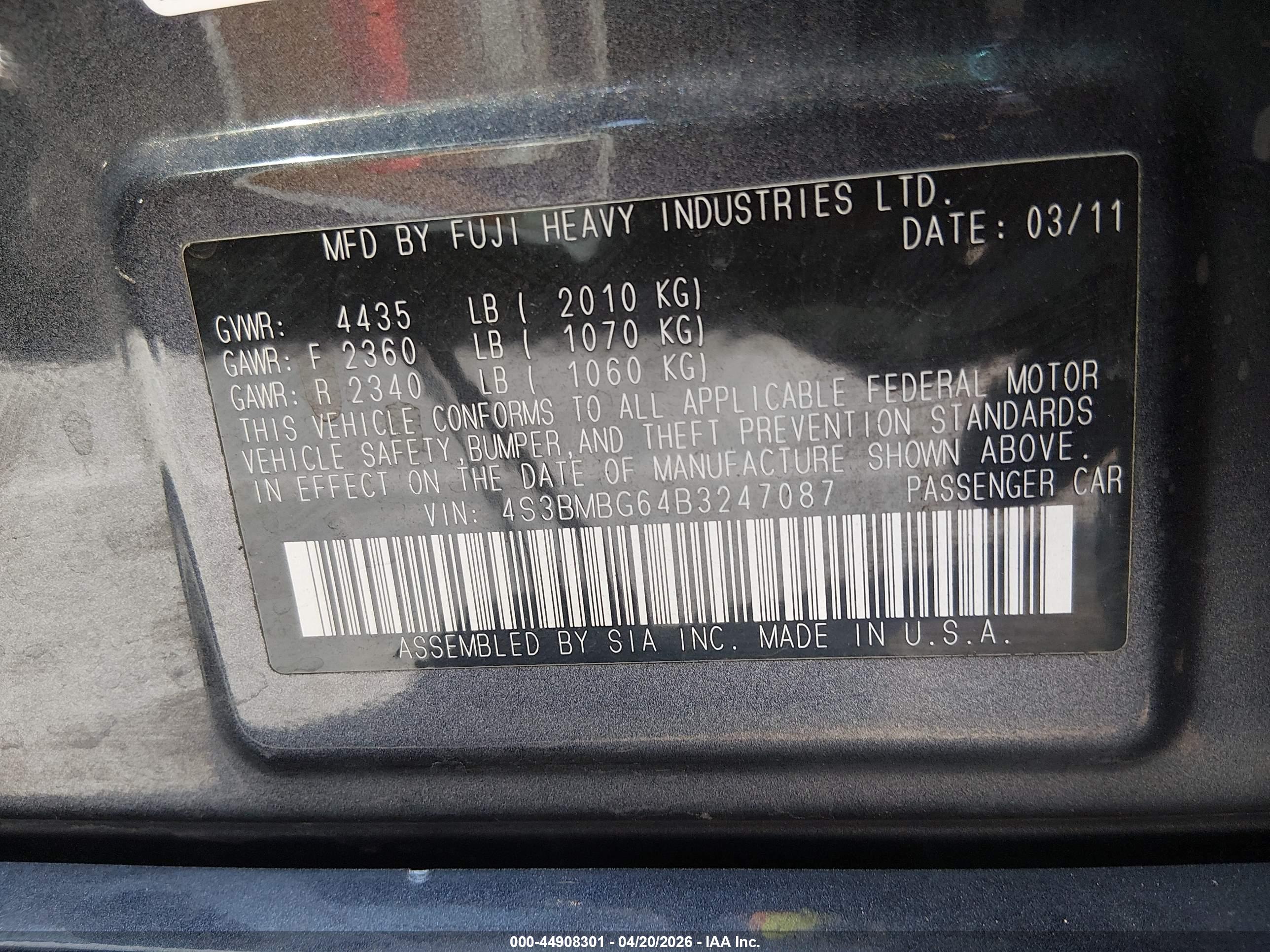 SUBARU LEGACY image 9