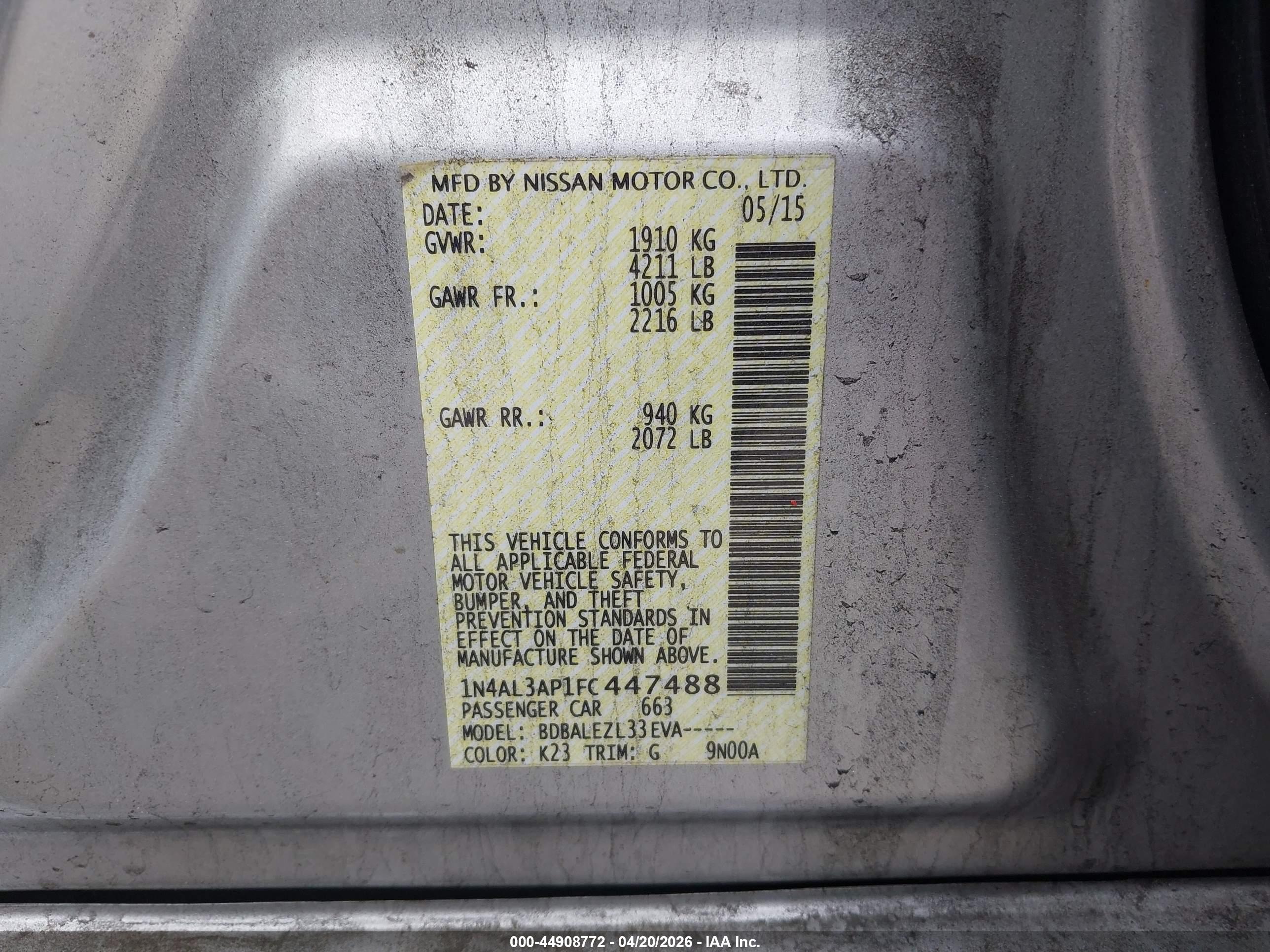NISSAN ALTIMA image 9