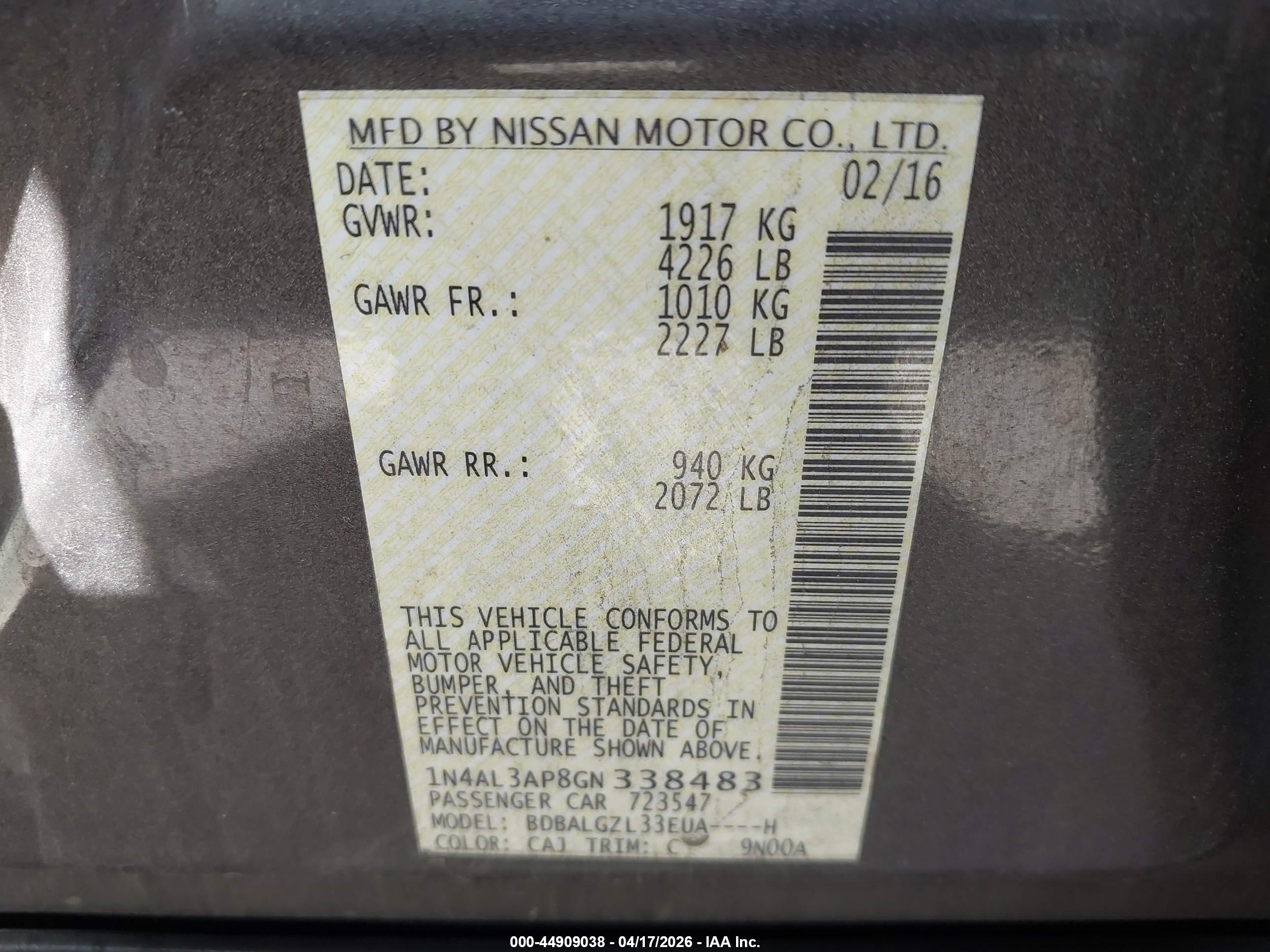 NISSAN ALTIMA image 9