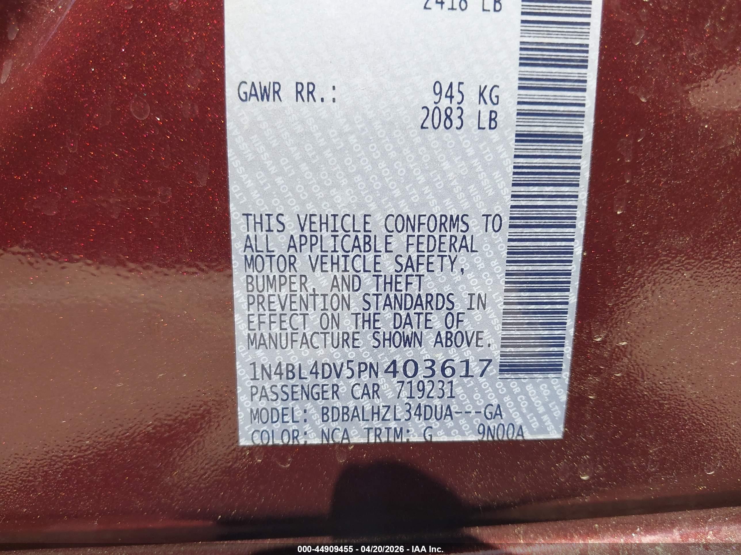 NISSAN ALTIMA image 9