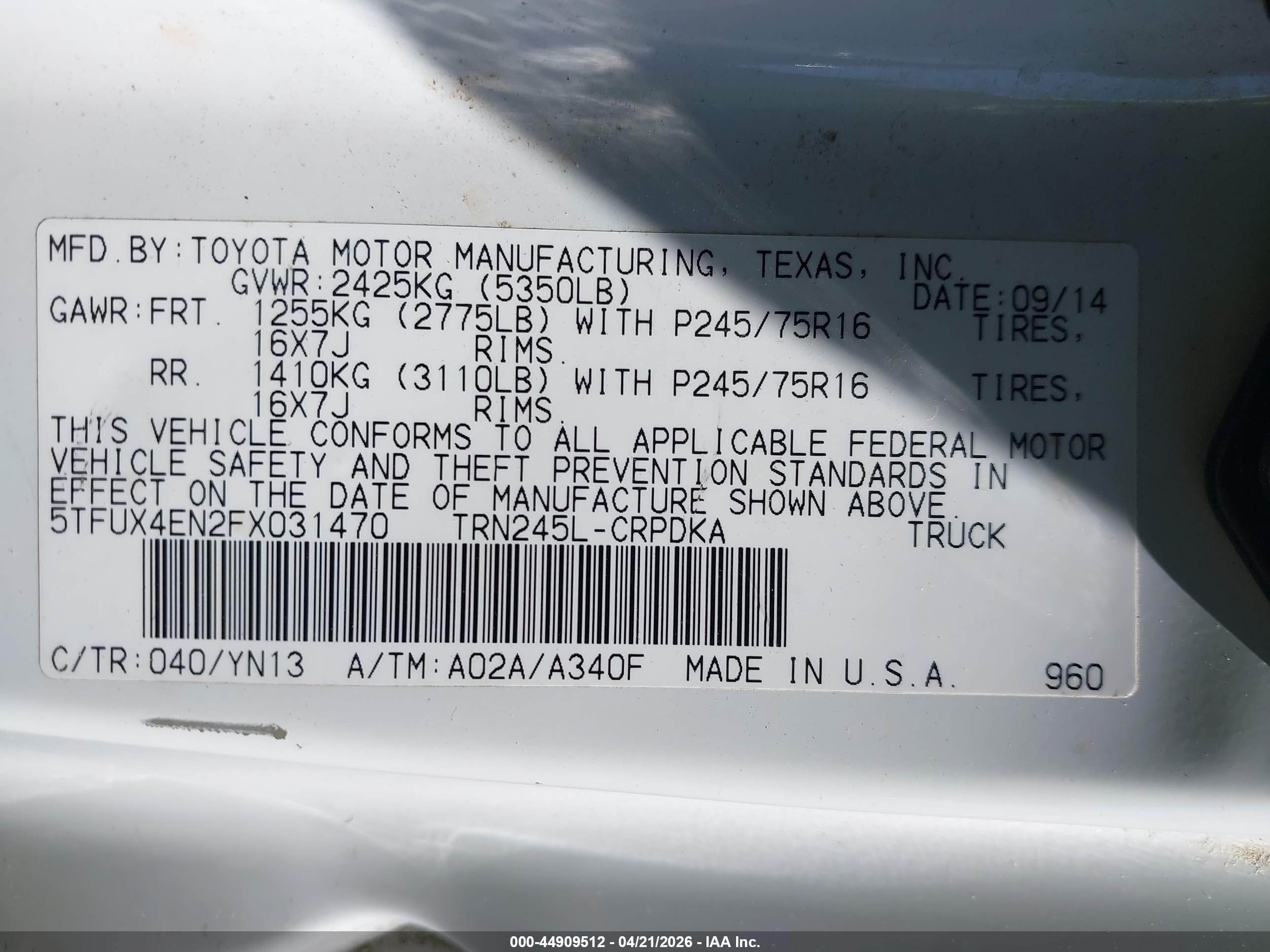 TOYOTA TACOMA image 9