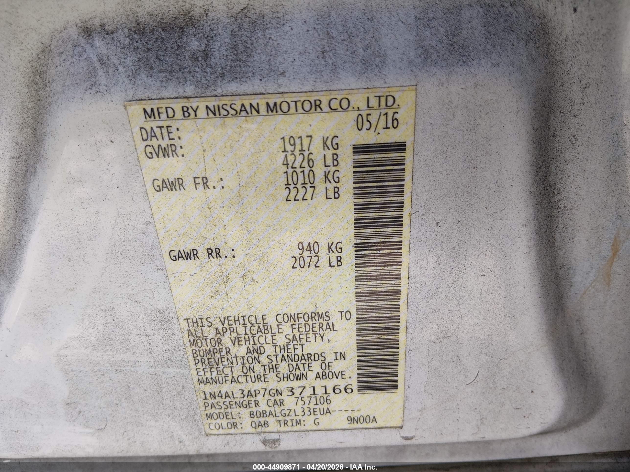 NISSAN ALTIMA image 9
