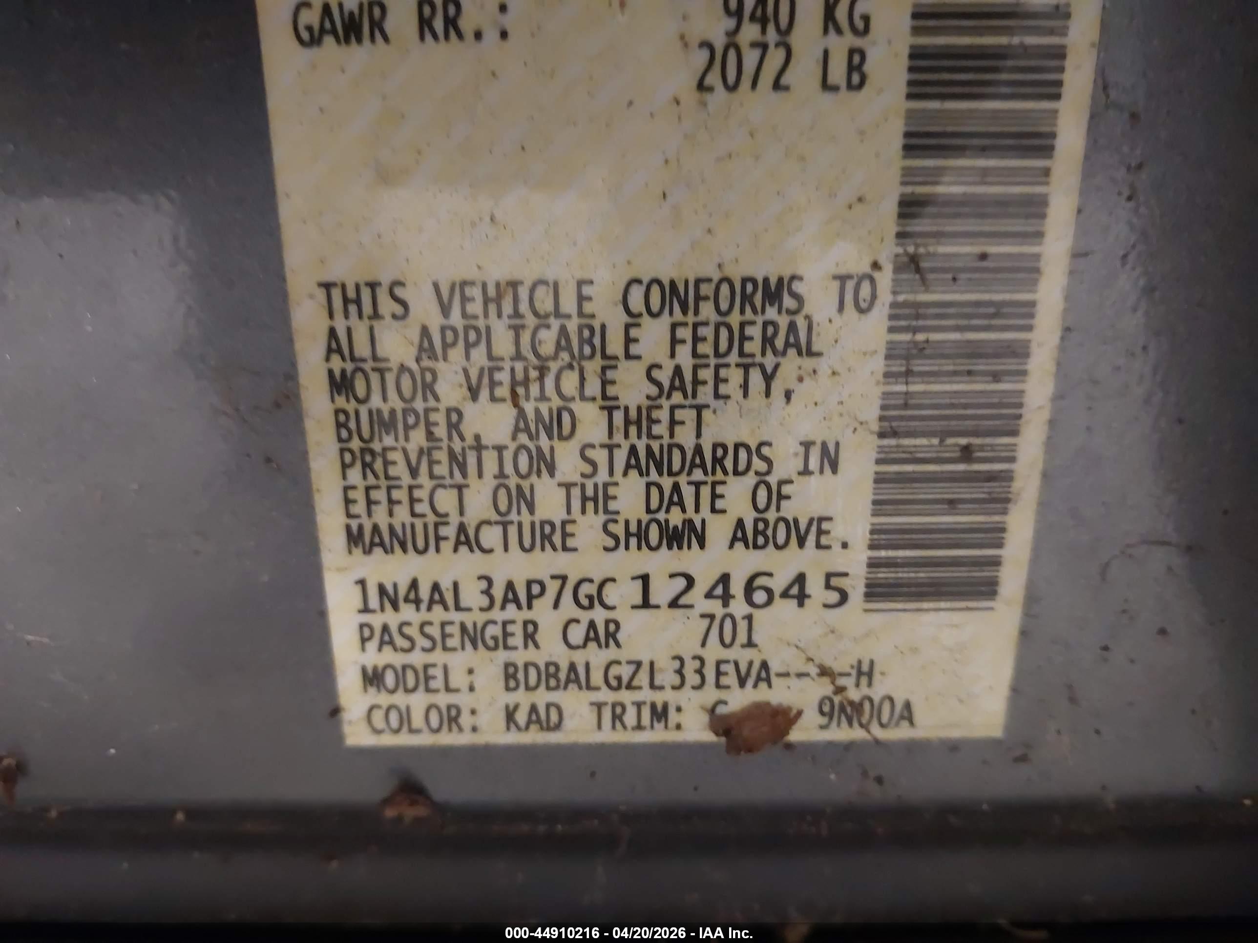 NISSAN ALTIMA image 9