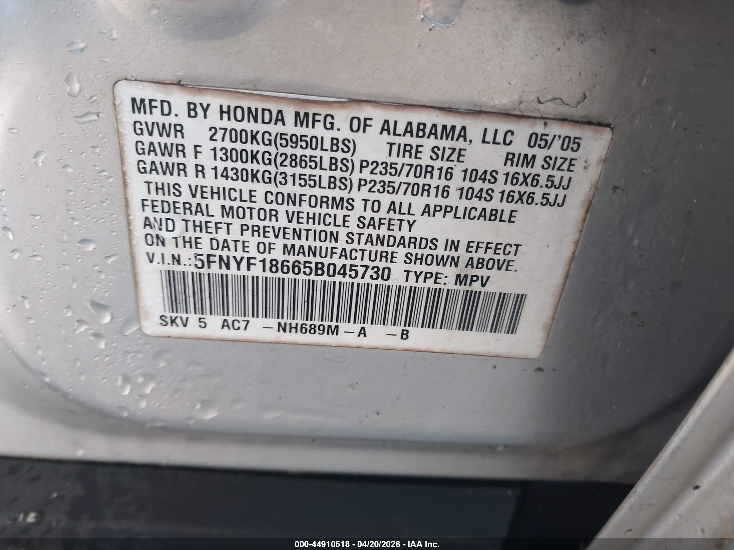 HONDA PILOT image 9
