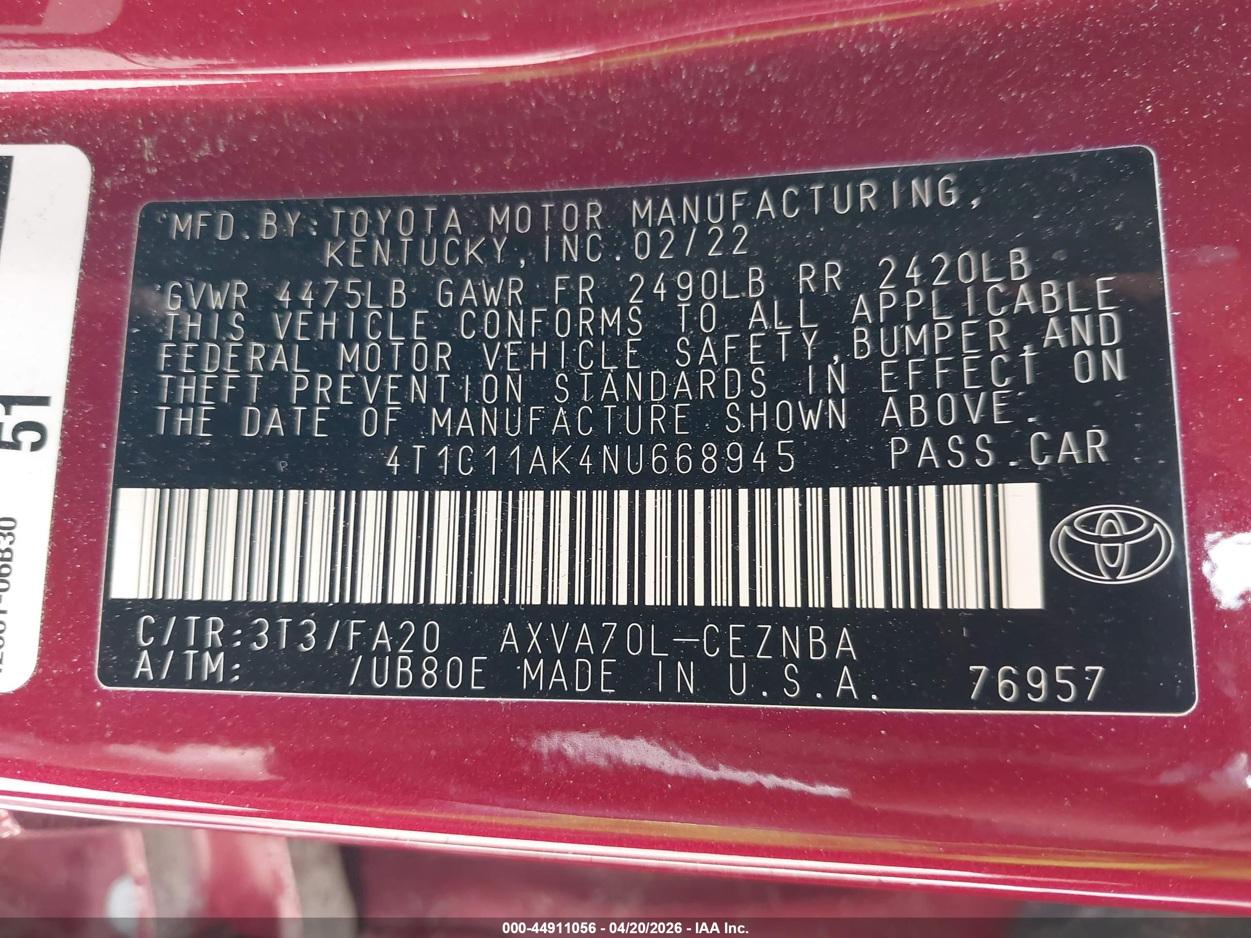 TOYOTA CAMRY image 9
