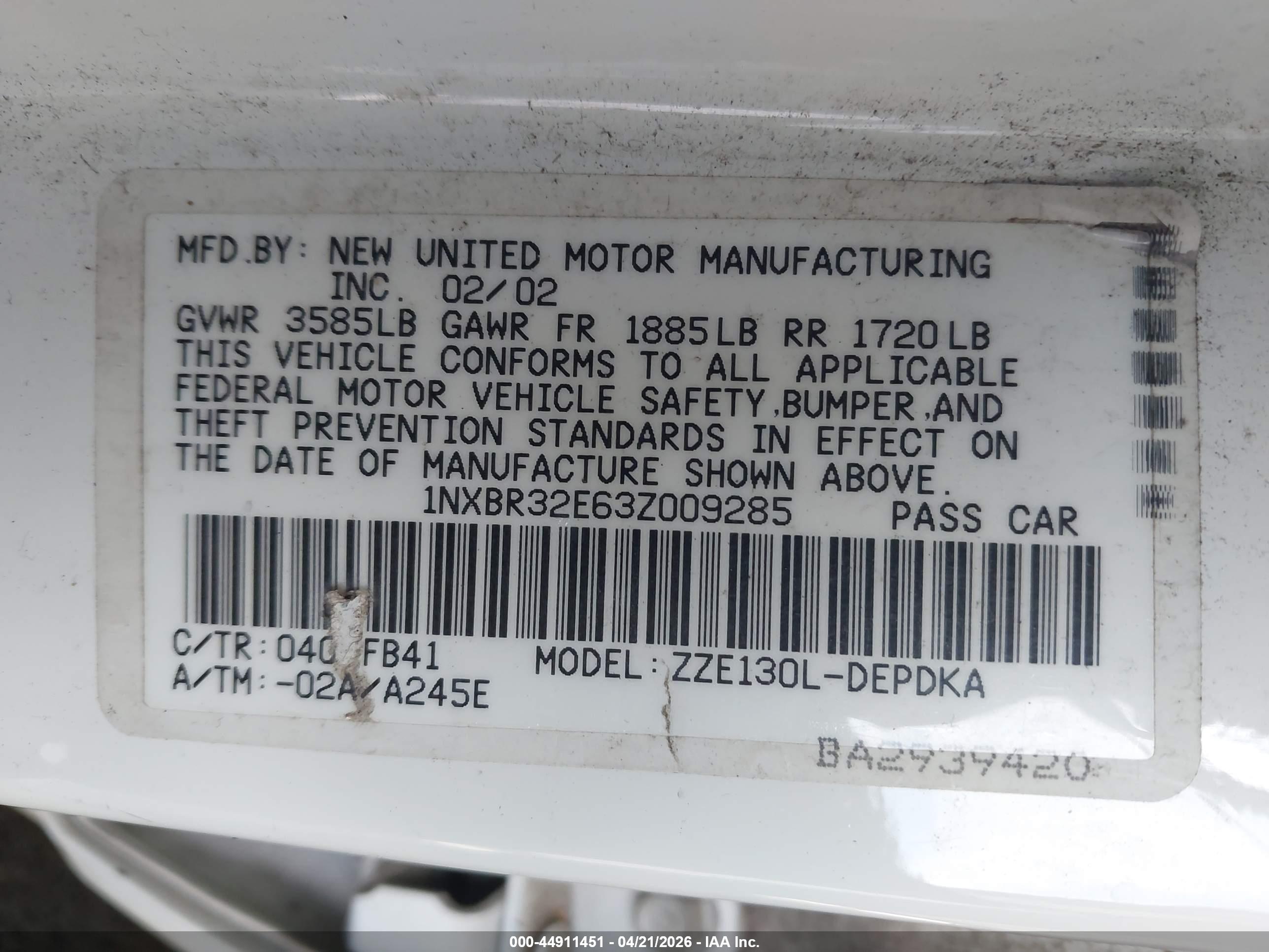 TOYOTA COROLLA image 9