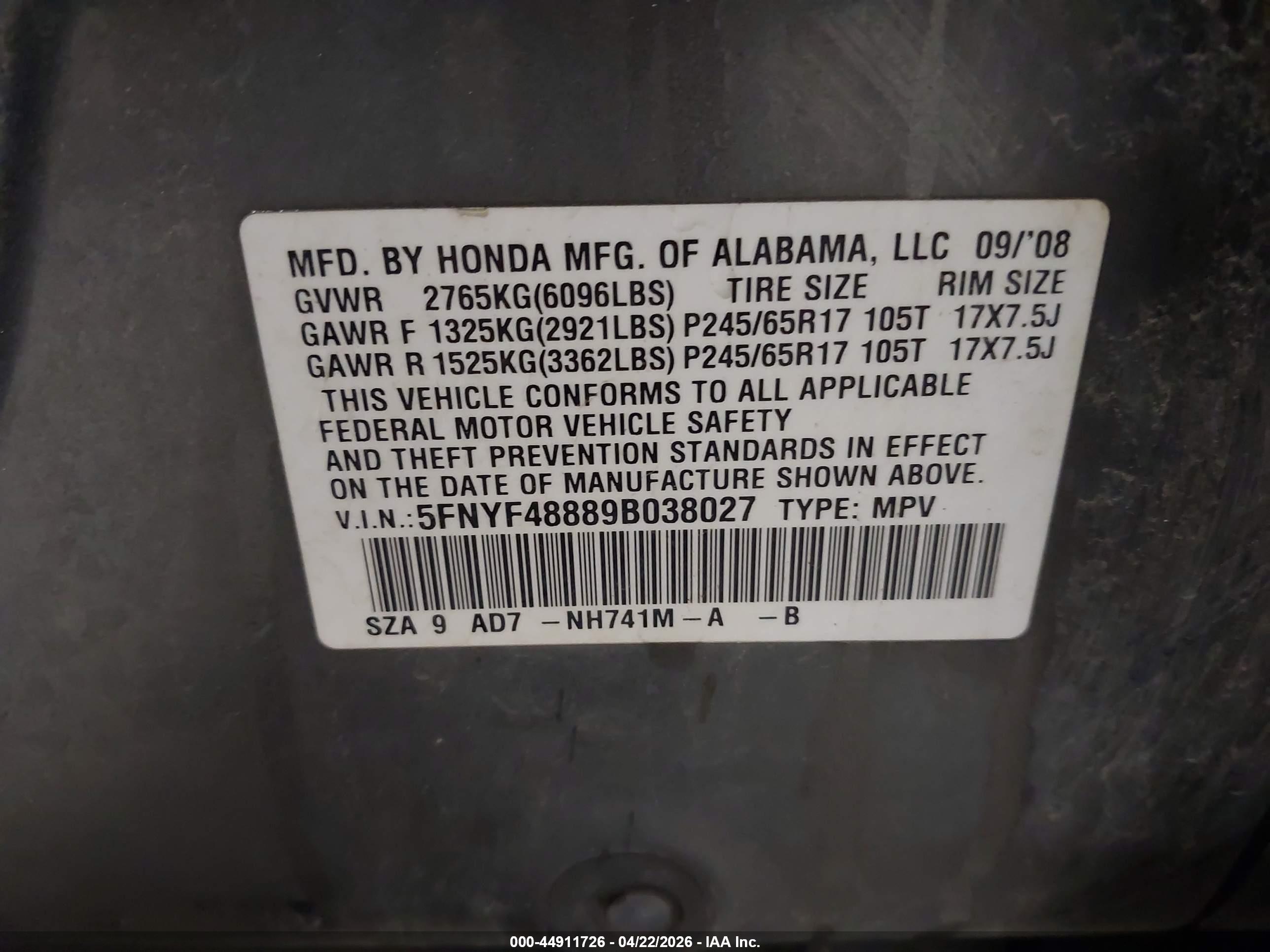 HONDA PILOT image 9