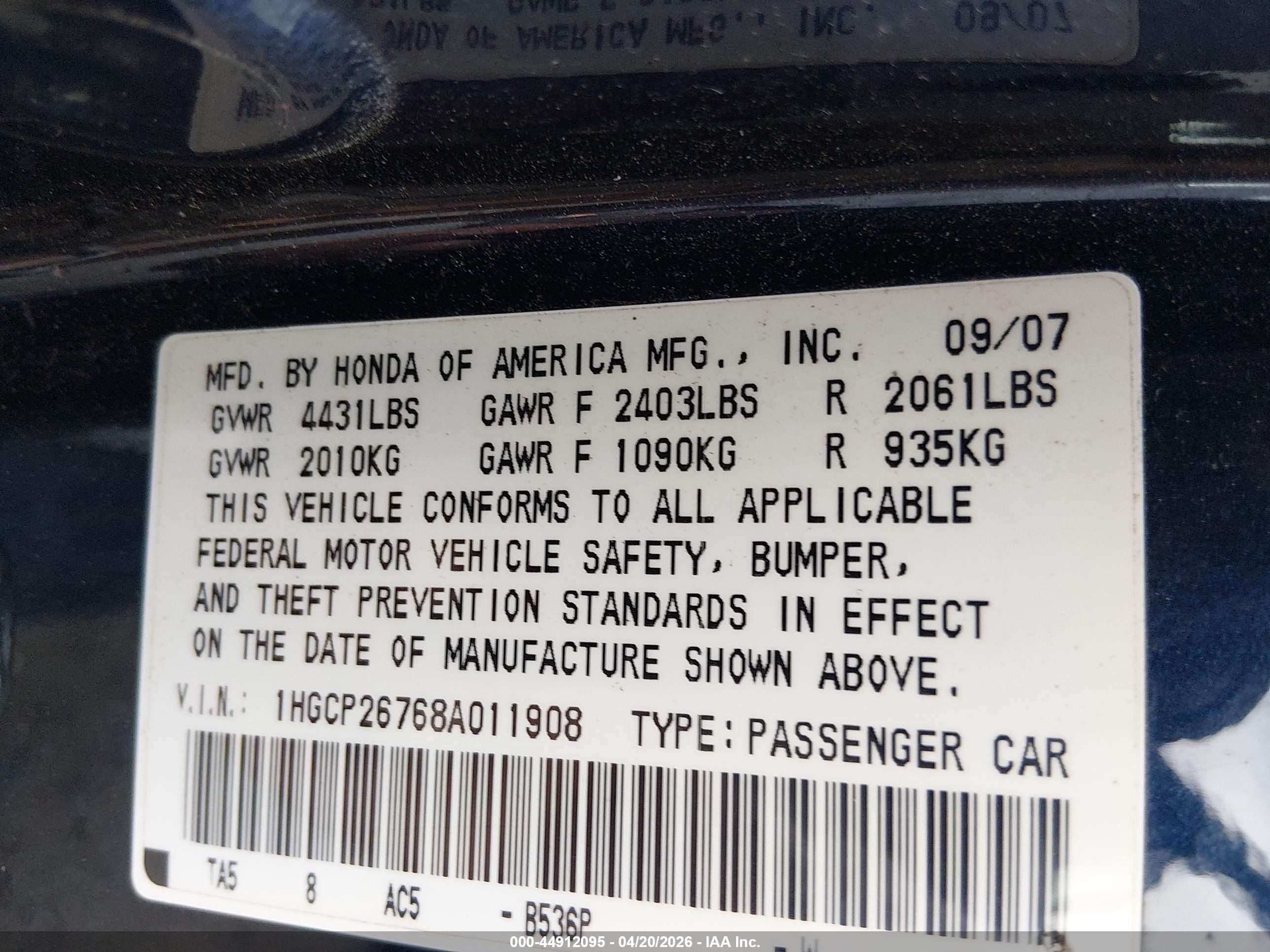 HONDA ACCORD image 9