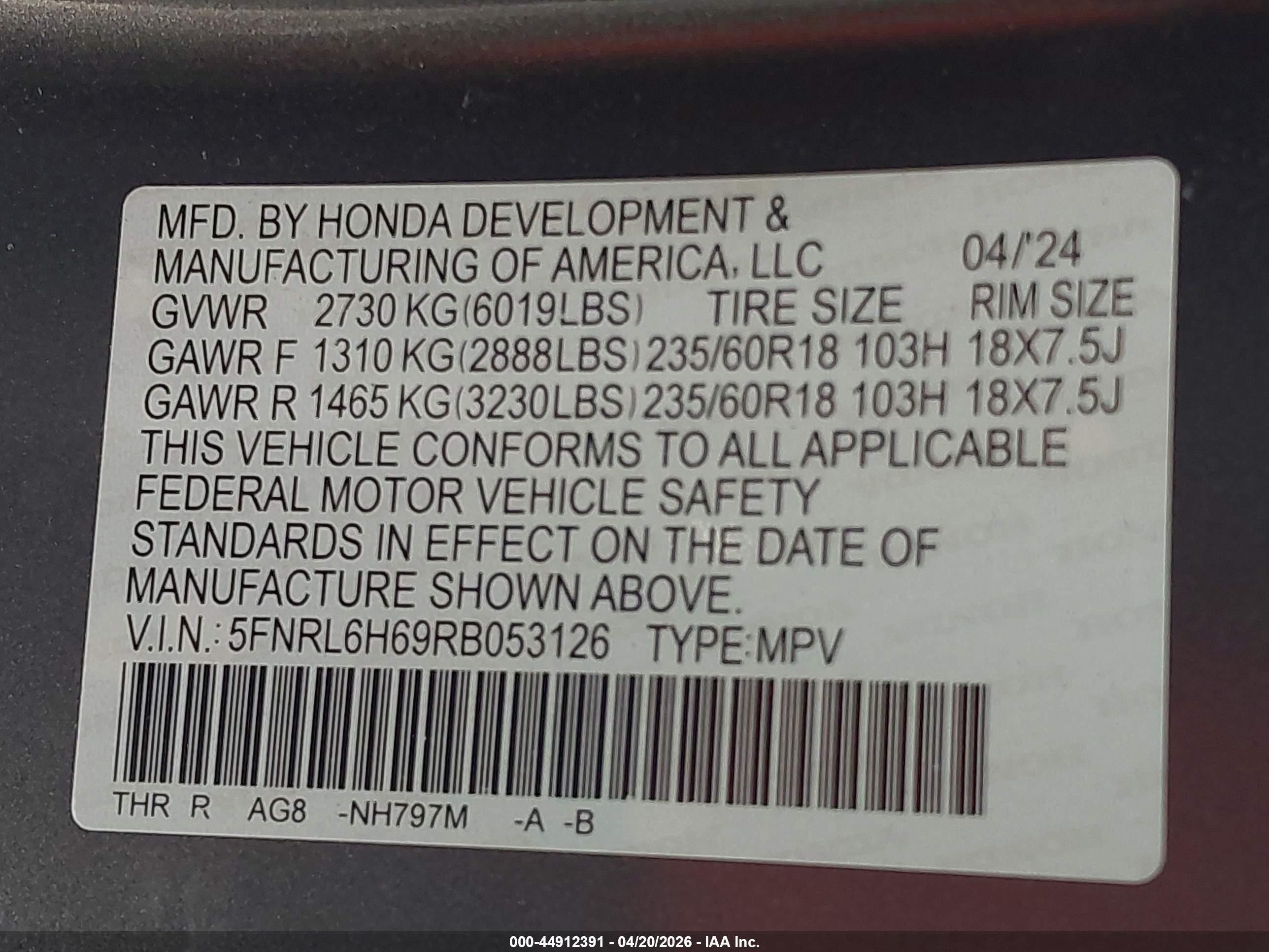 HONDA ODYSSEY image 9
