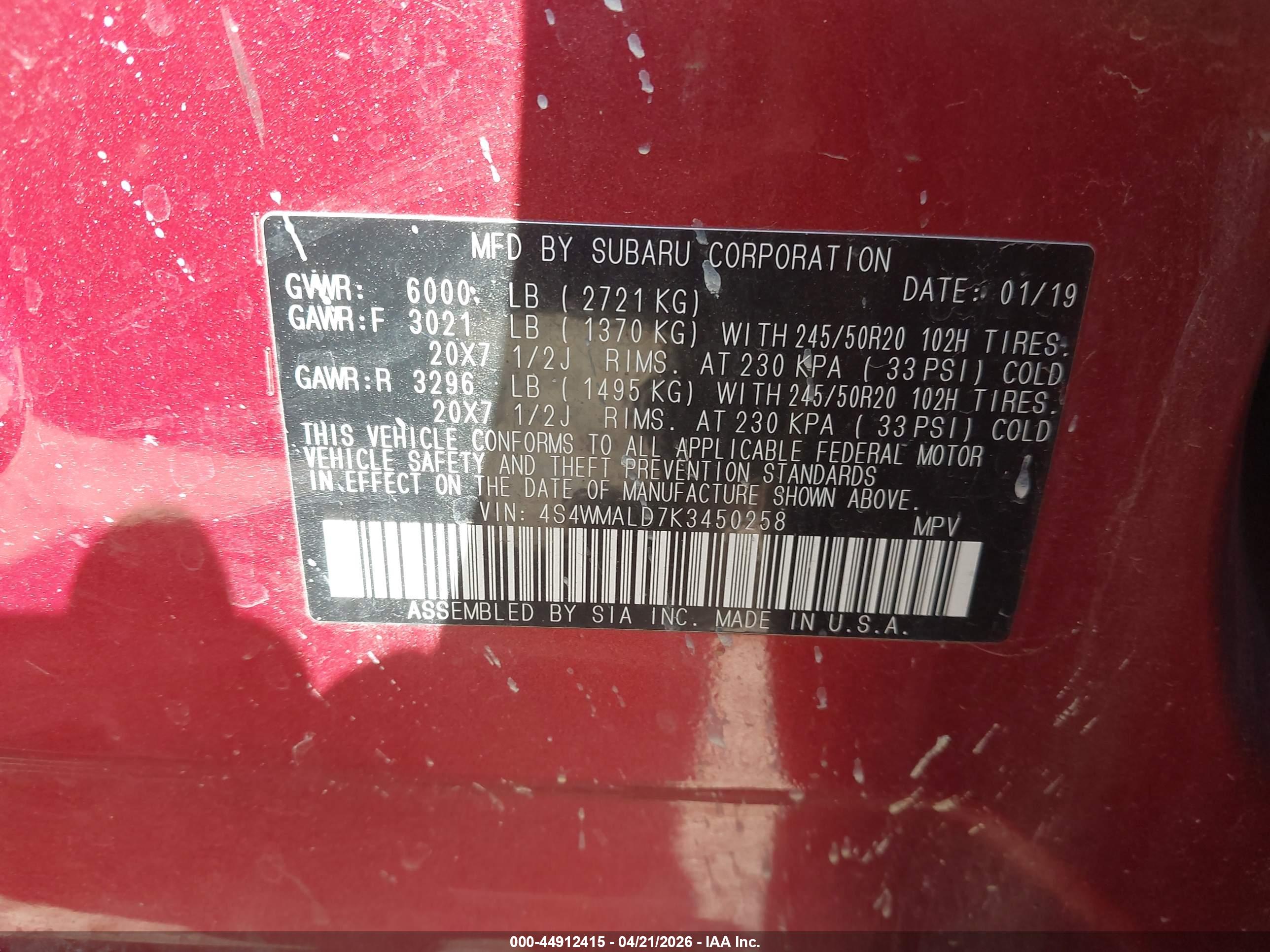 SUBARU ASCENT image 9