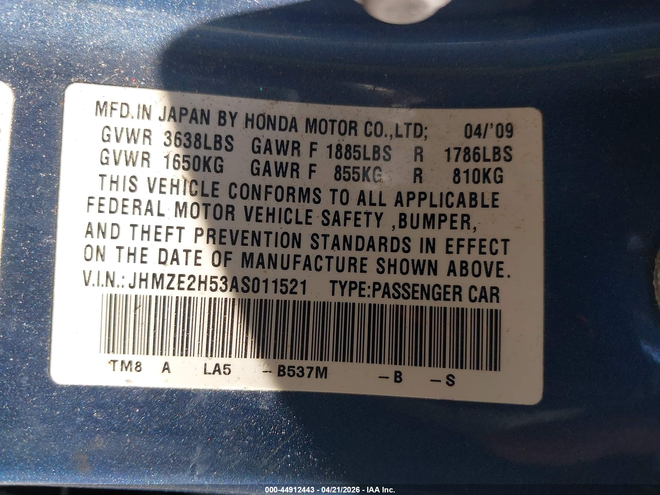 HONDA INSIGHT image 9