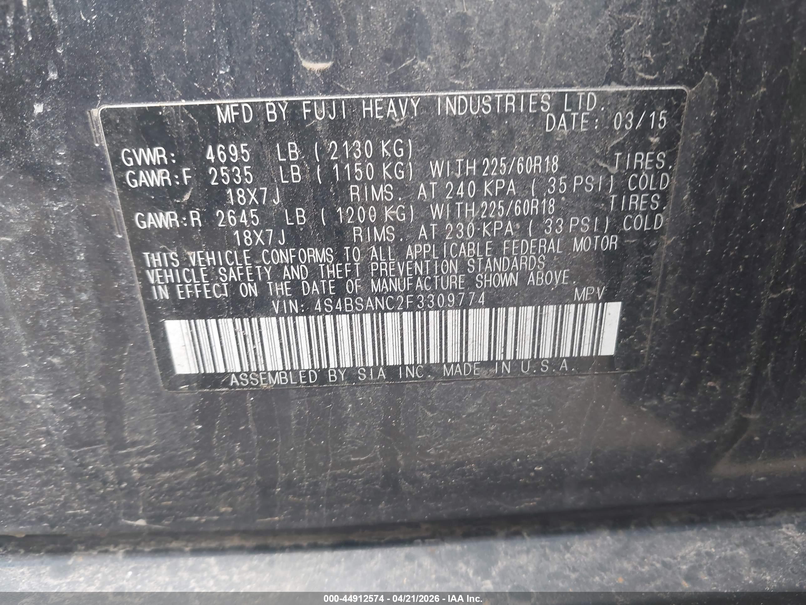 SUBARU OUTBACK image 9