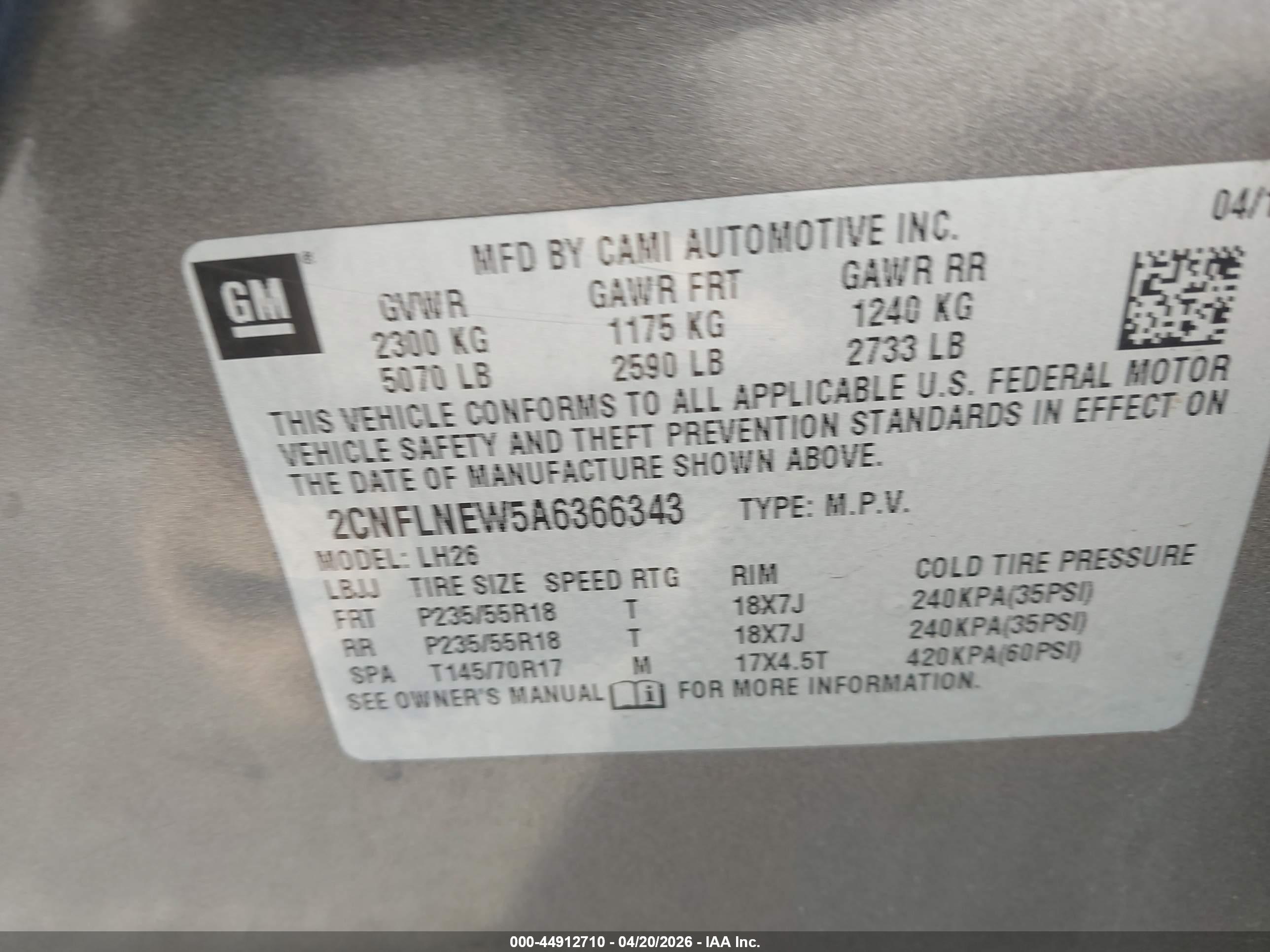 CHEVROLET EQUINOX image 9